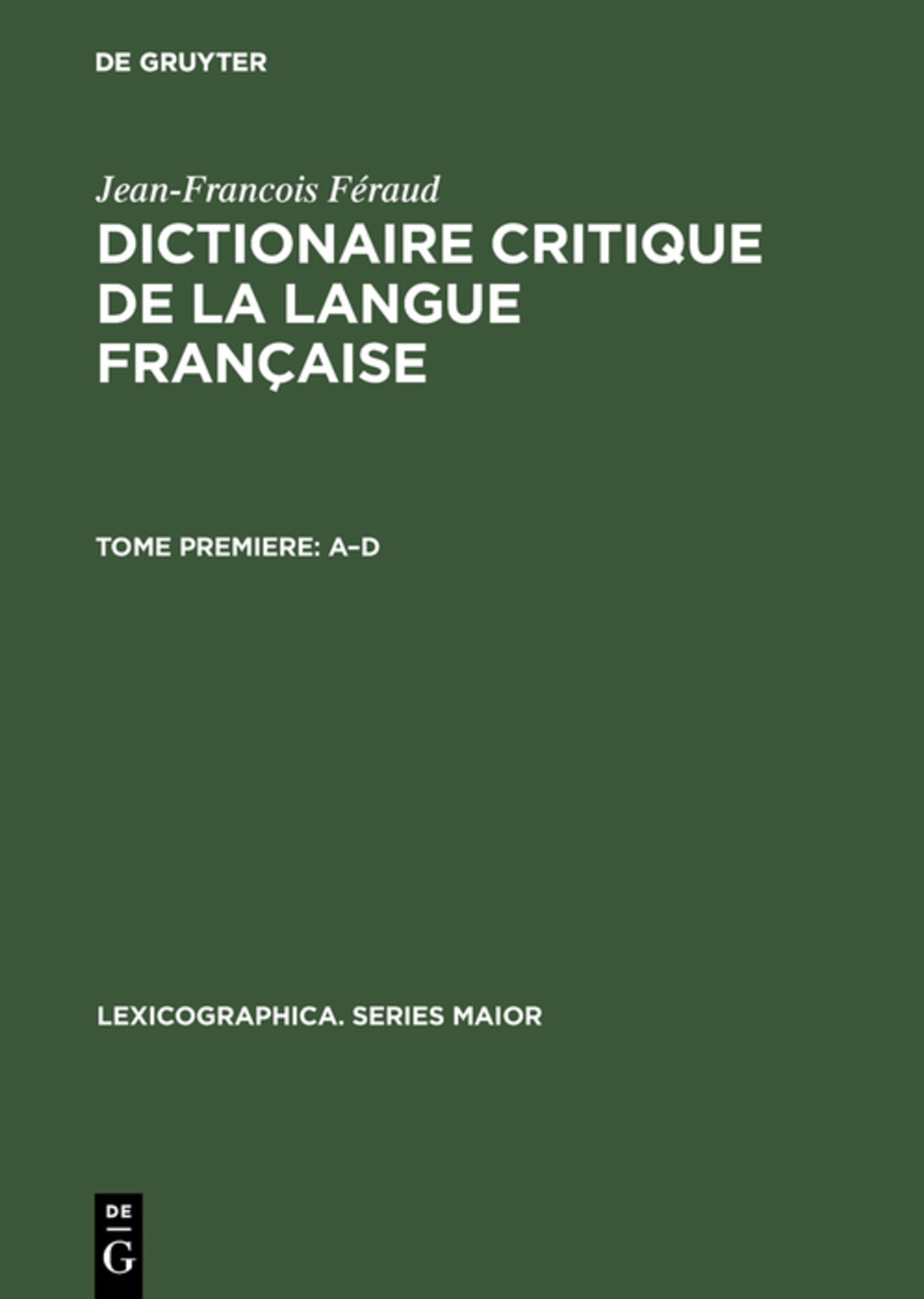 Dictionaire critique de la langue française