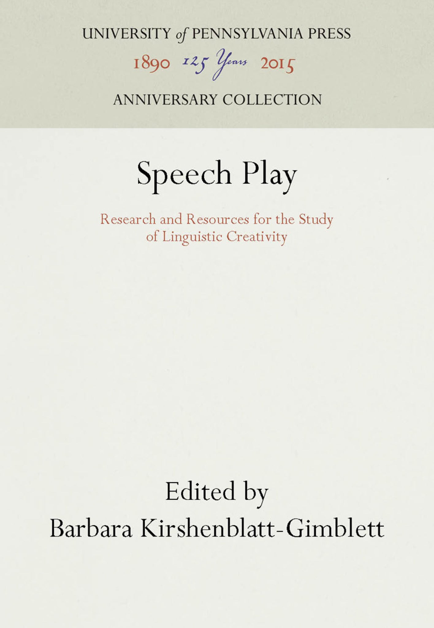 Cover image for Speech Play ISBN 9781512803150