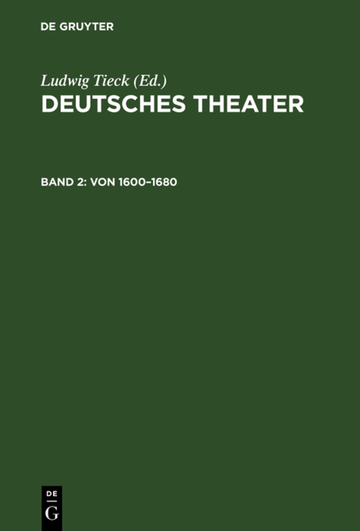 Cover image for Von 1600–1680 ISBN 9783111060200