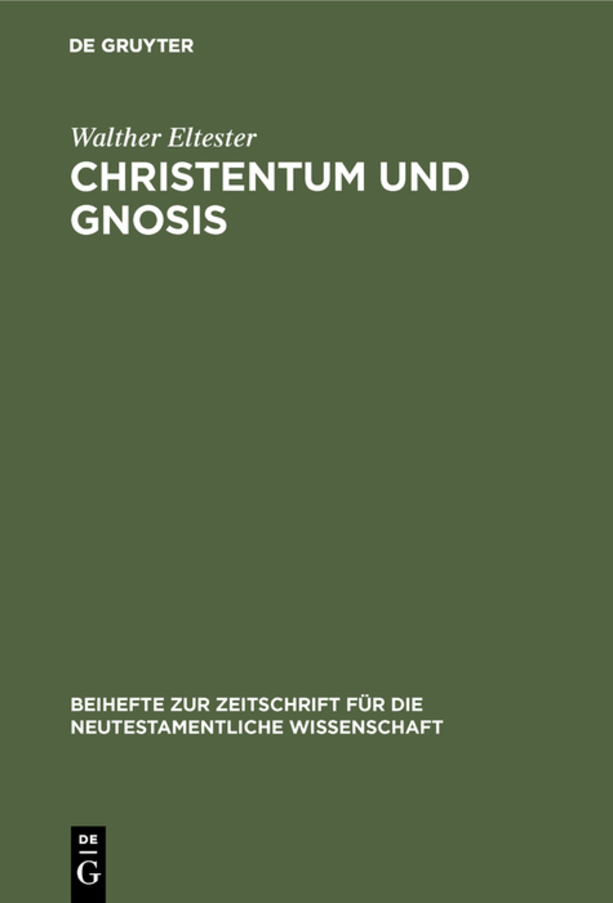 Cover image for Christentum und Gnosis ISBN 9783110025866