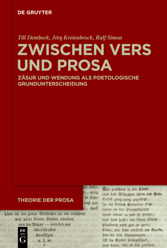 Zwischen Vers und Prosa
