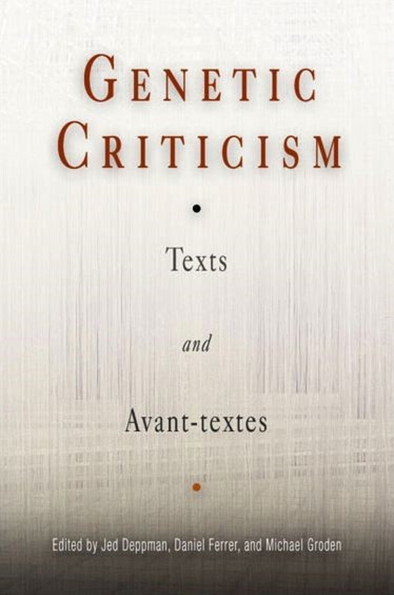 Cover image for Genetic Criticism ISBN 9780812237771