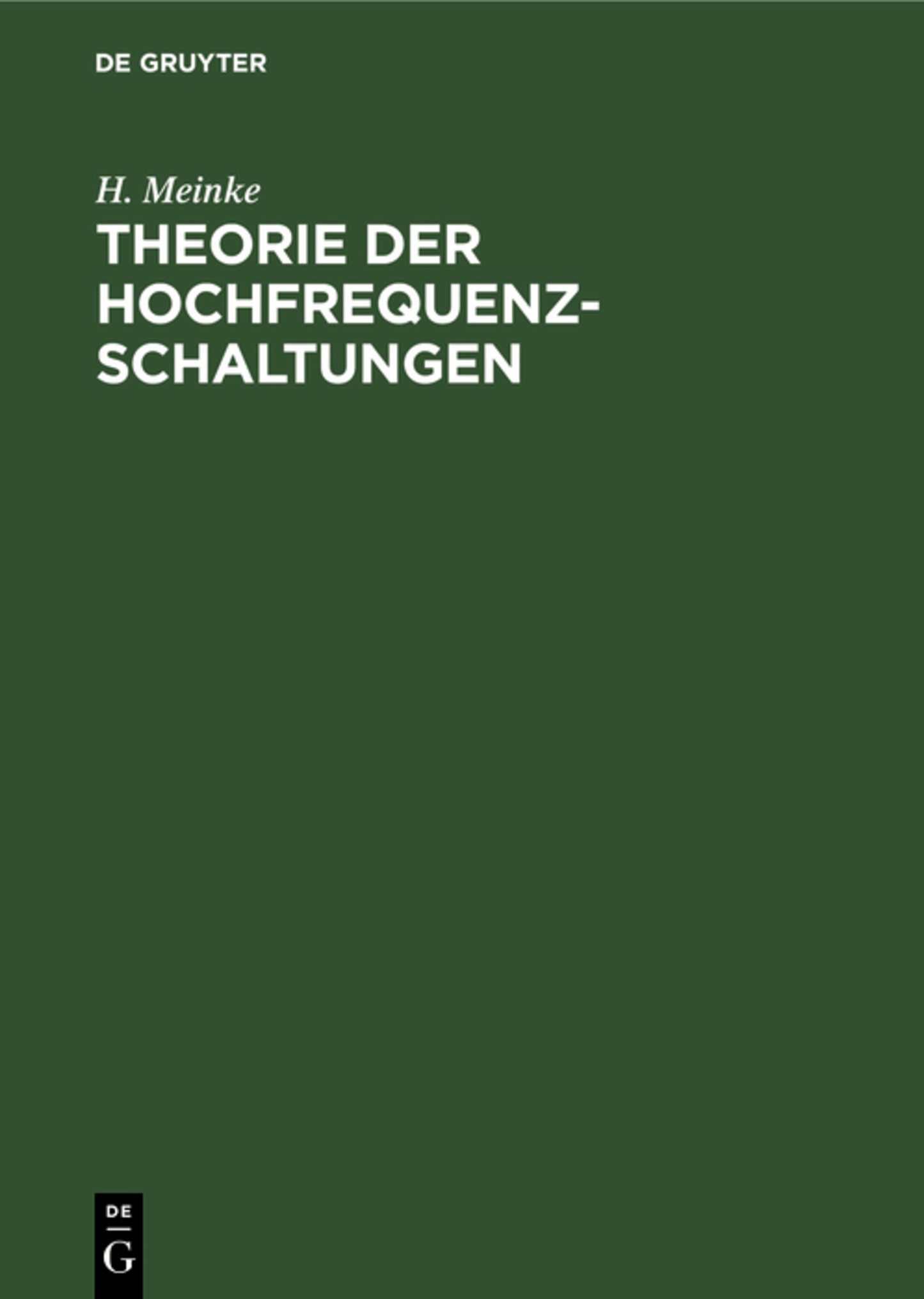 Theorie der Hochfrequenz-Schaltungen