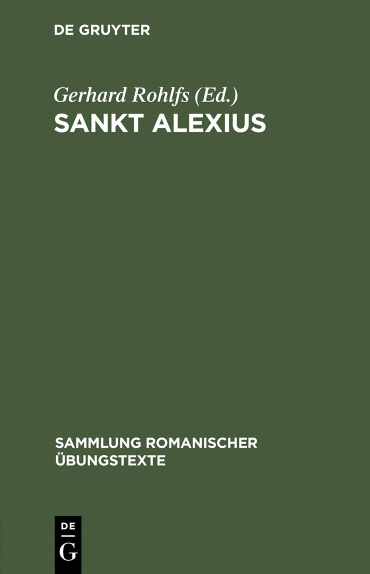 Cover image for Sankt Alexius ISBN 9783484530034
