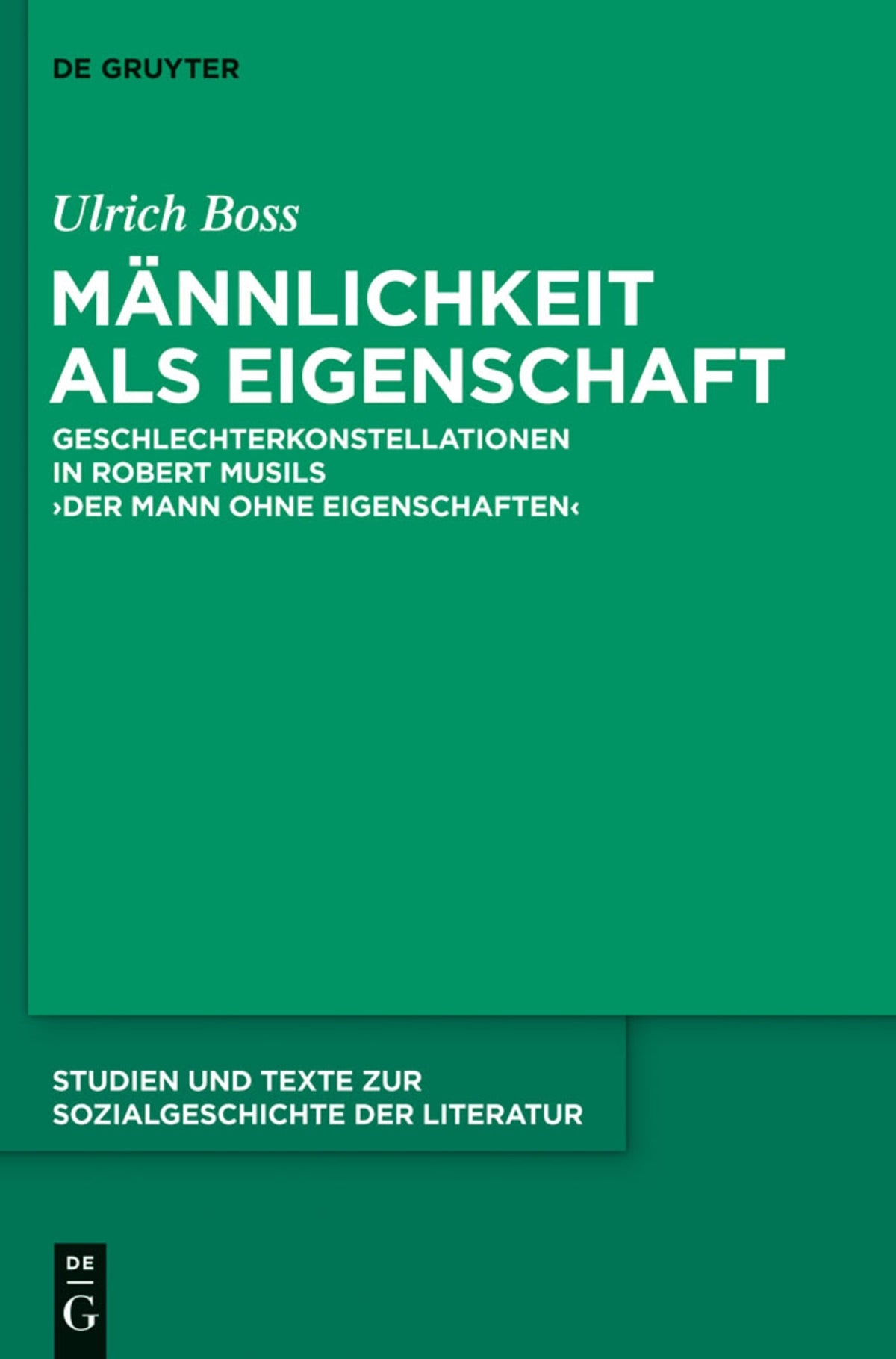 Cover image for Männlichkeit als Eigenschaft ISBN 9783110298475