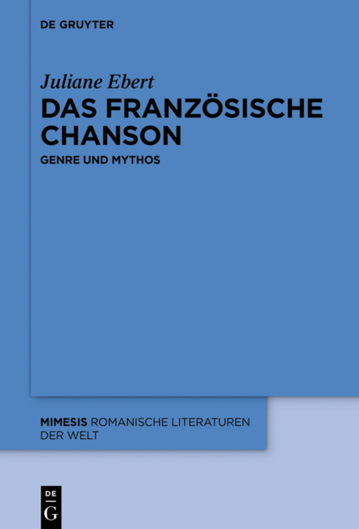 Cover image for Das französische Chanson ISBN 9783110995084