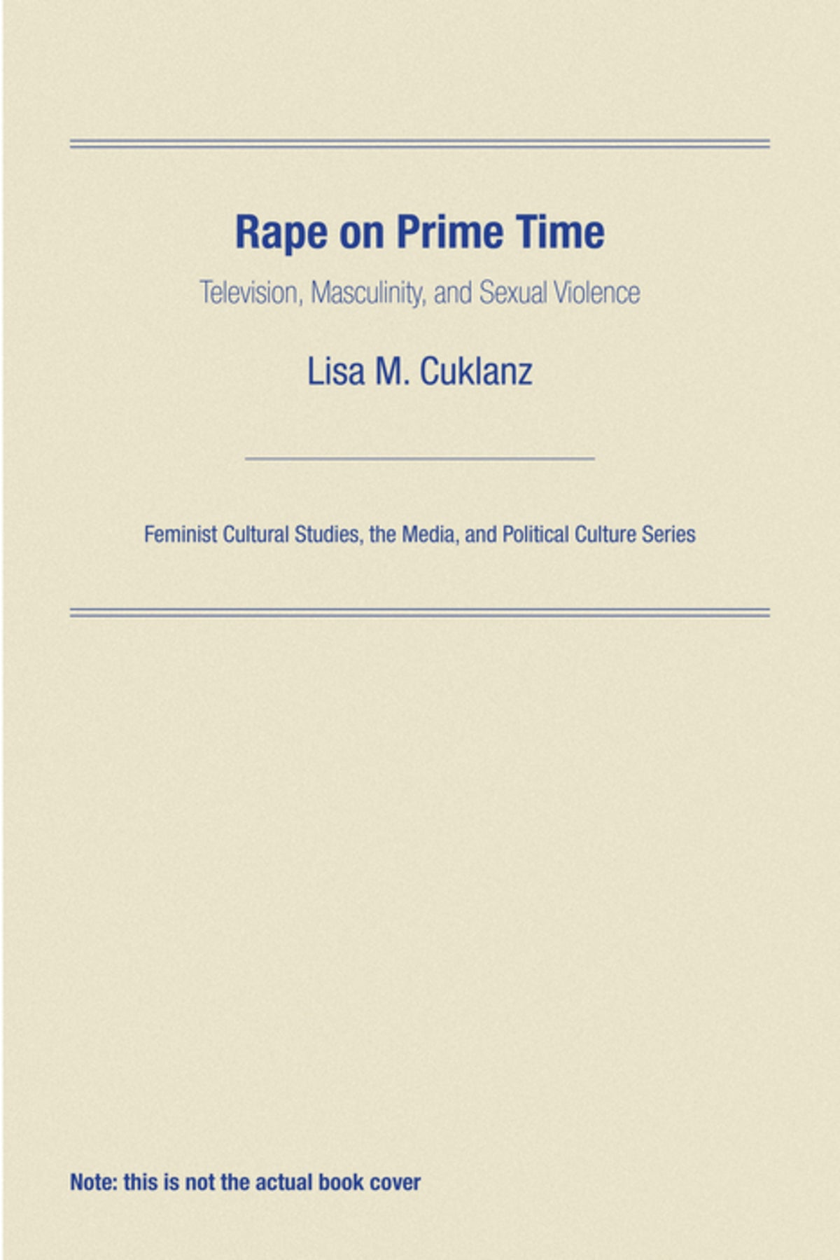 Cover image for Rape on Prime Time ISBN 9780812204001
