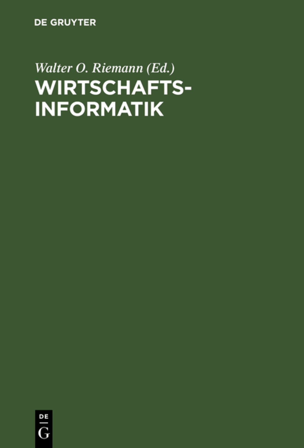 Cover image for Wirtschaftsinformatik ISBN 9783486238280