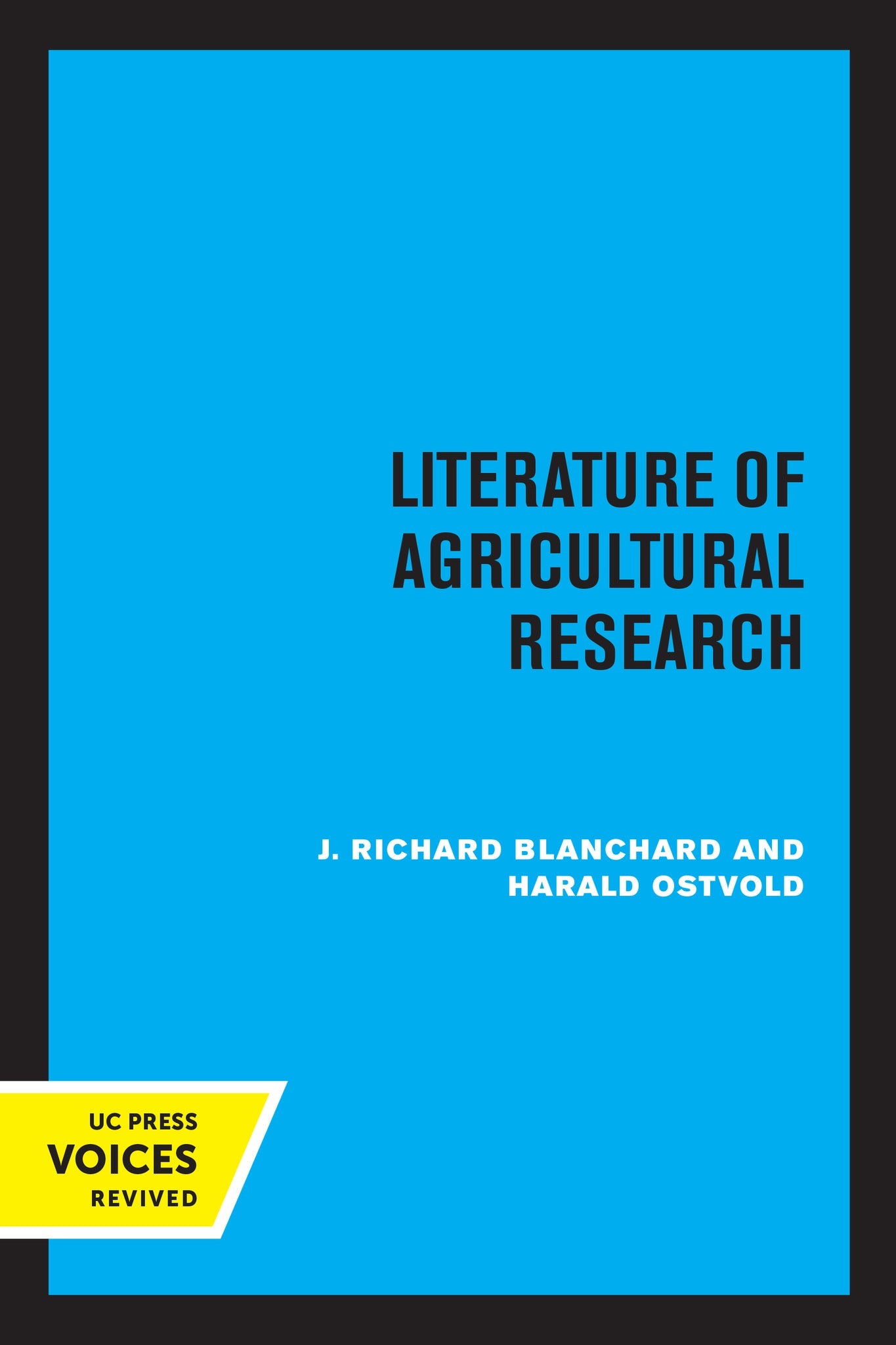 Cover image for Literature of Agricultural Research ISBN 9780520374836