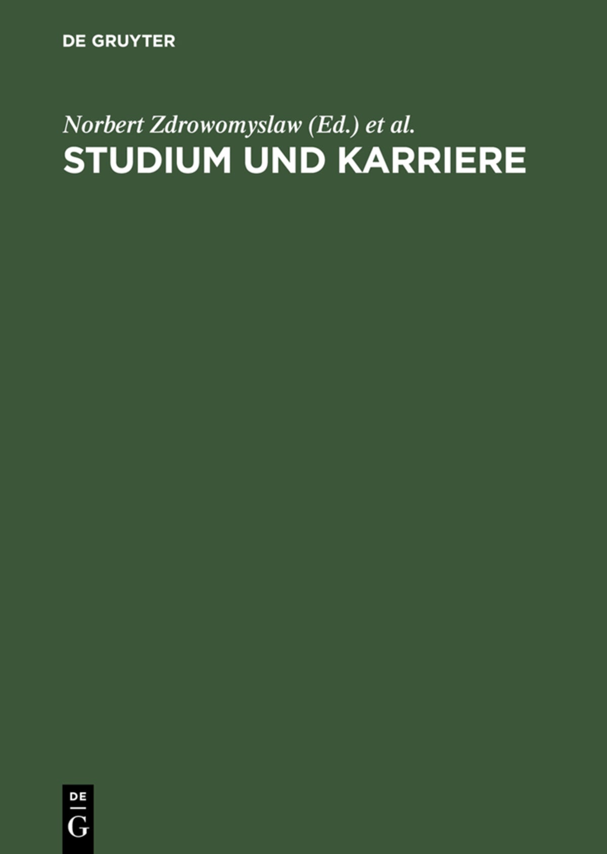 Cover image for Studium und Karriere ISBN 9783486251142