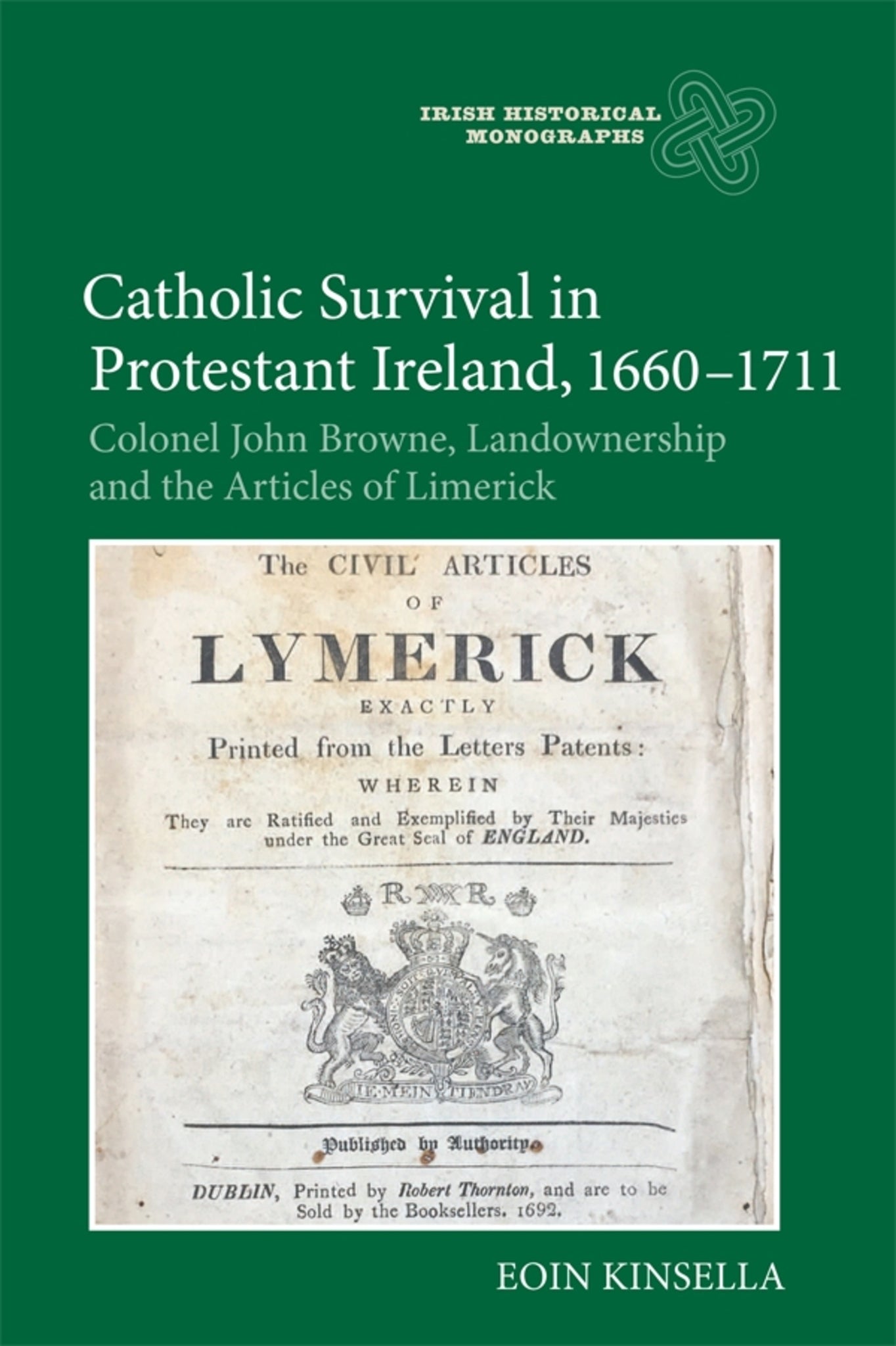 Cover image for Catholic Survival in Protestant Ireland, 1660-1711 ISBN 9781783273164