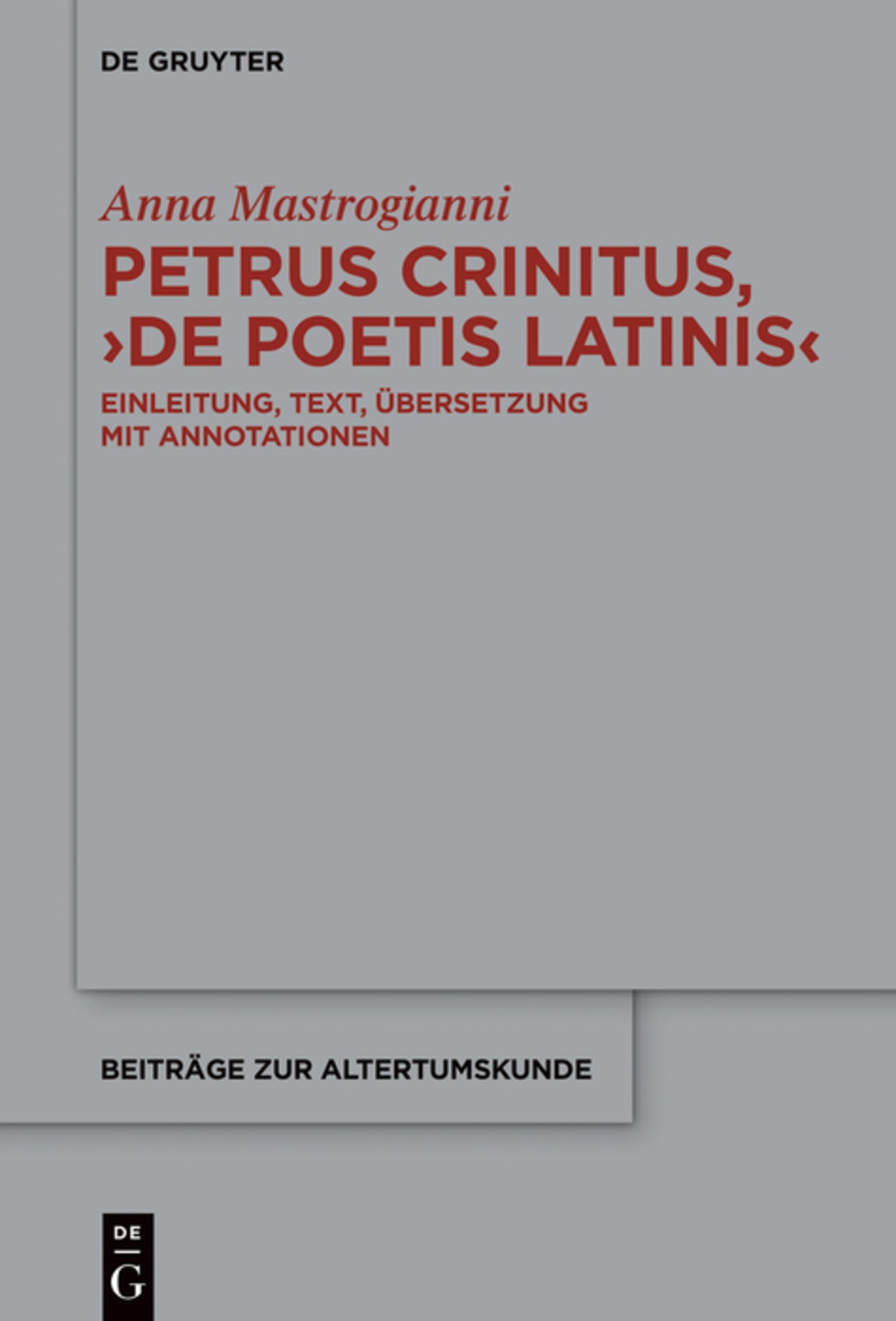 Petrus Crinitus, ›De poetis Latinis‹