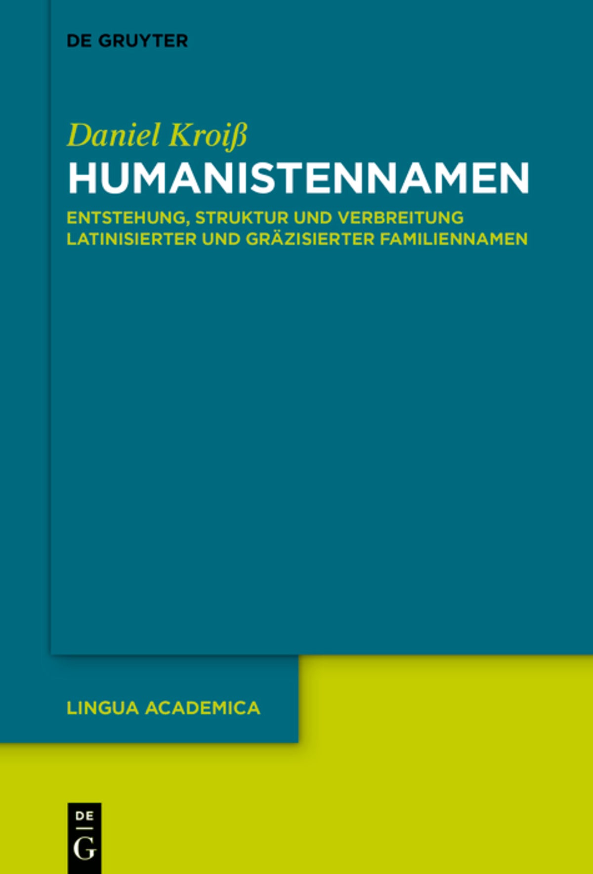Cover image for Humanistennamen ISBN 9783110744347