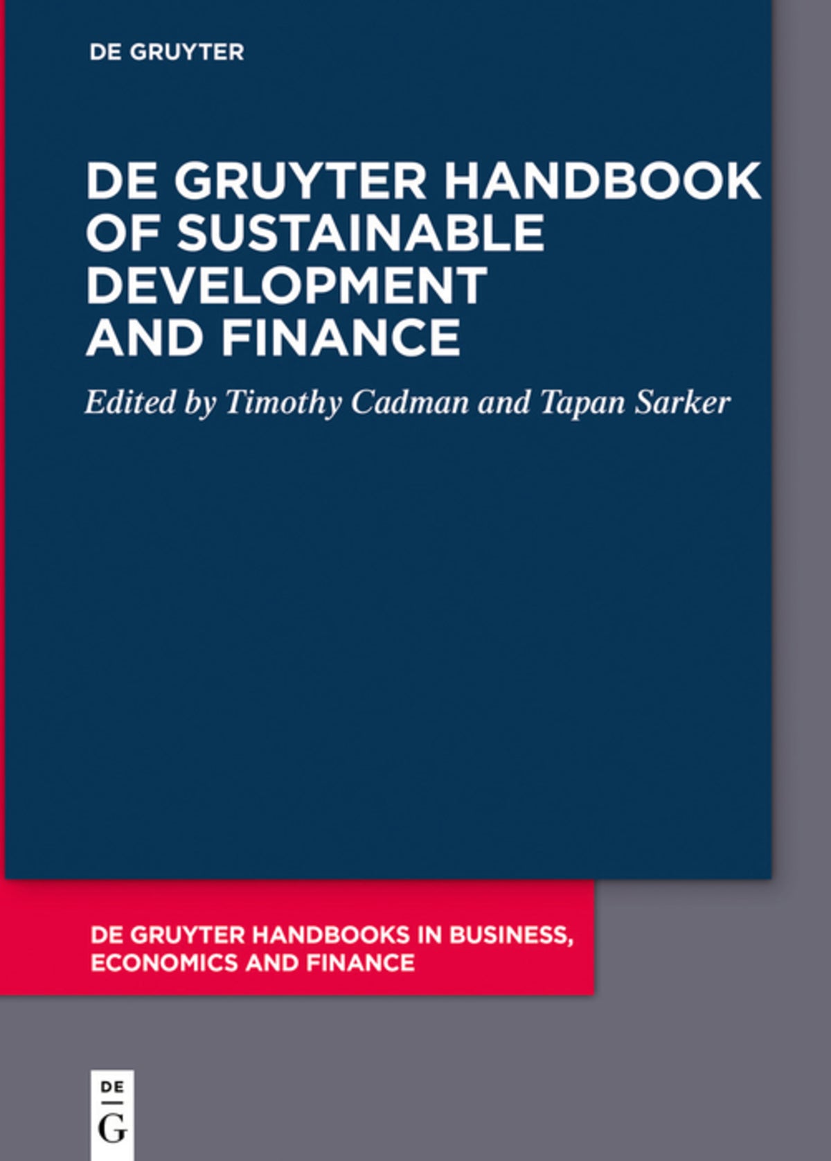 Cover image for De Gruyter Handbook of Sustainable Development and Finance ISBN 9783110738292