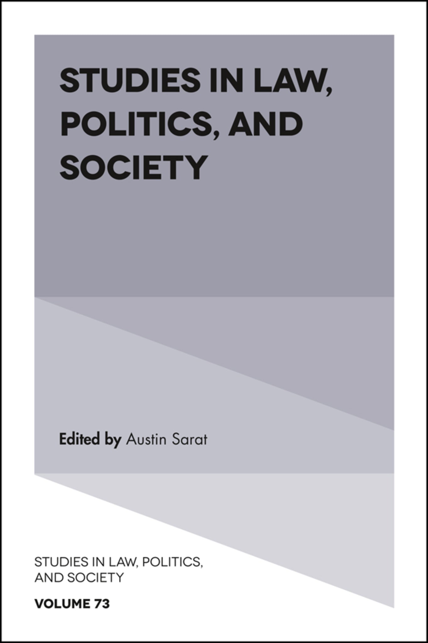 Cover image for Studies in Law, Politics, and Society ISBN 9781787148123