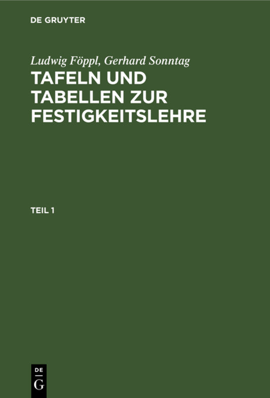 Tafeln und Tabellen zur Festigkeitslehre