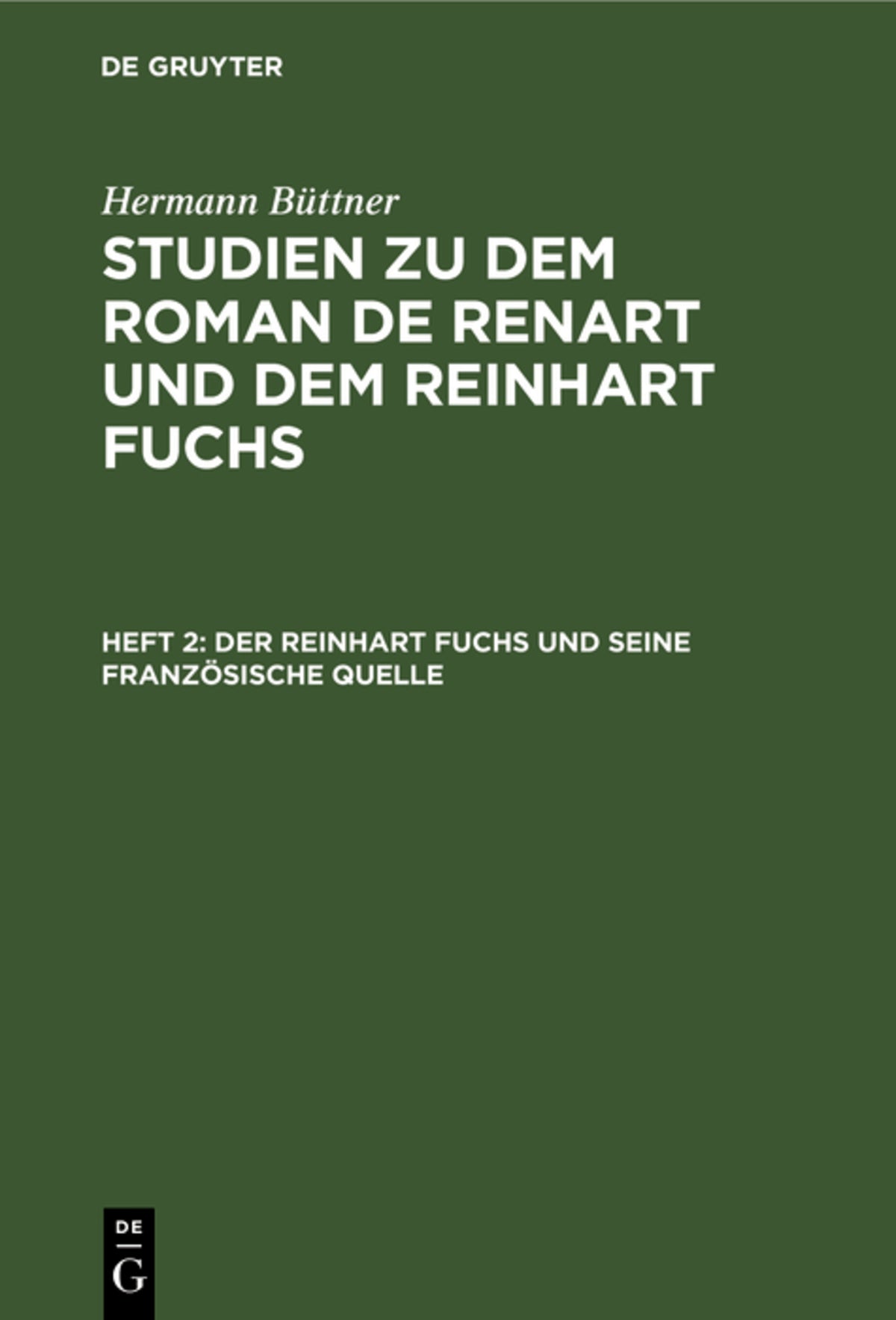 Der Reinhart Fuchs und seine französische Quelle