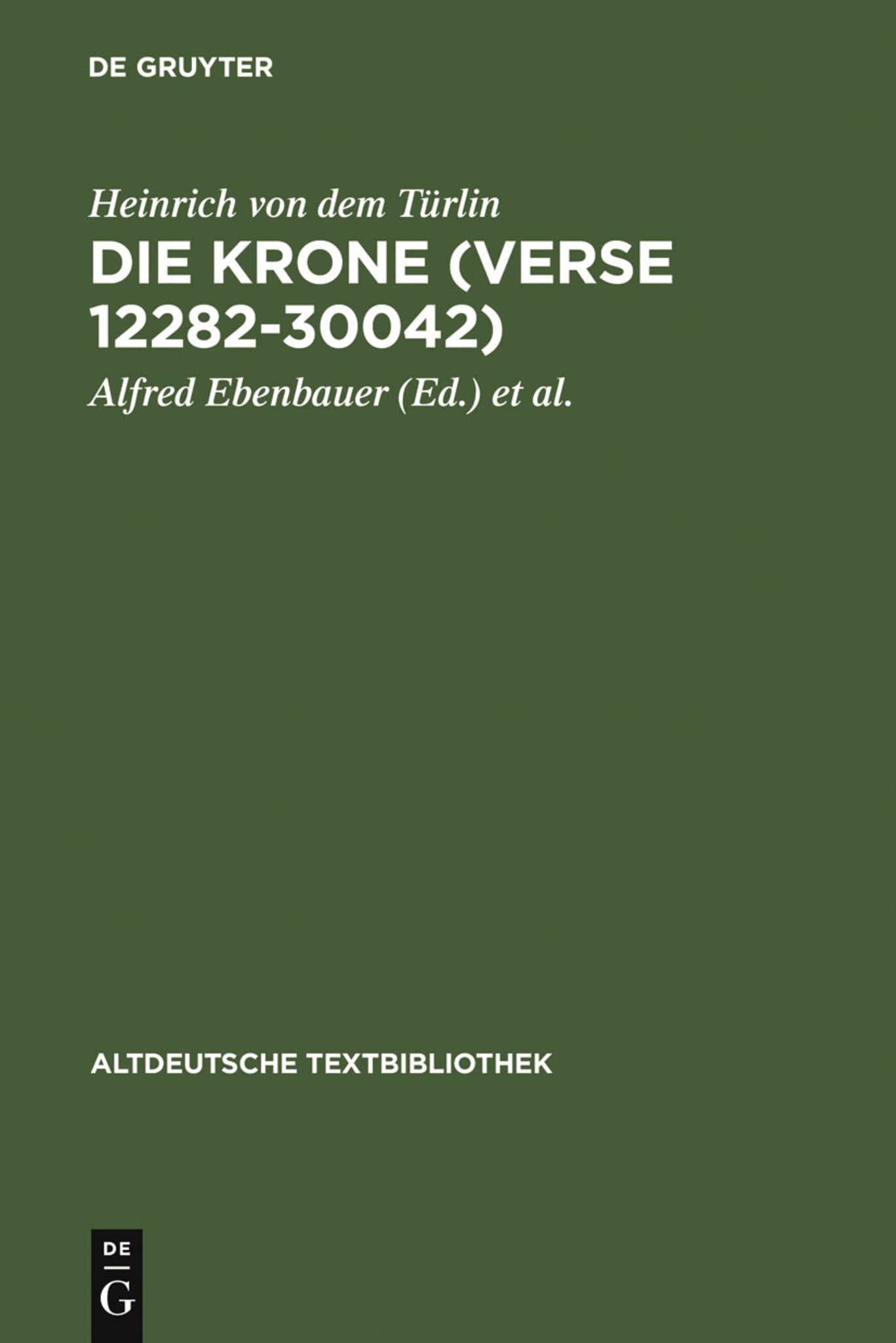 Cover image for Die Krone (Verse 12282-30042) ISBN 9783484202184