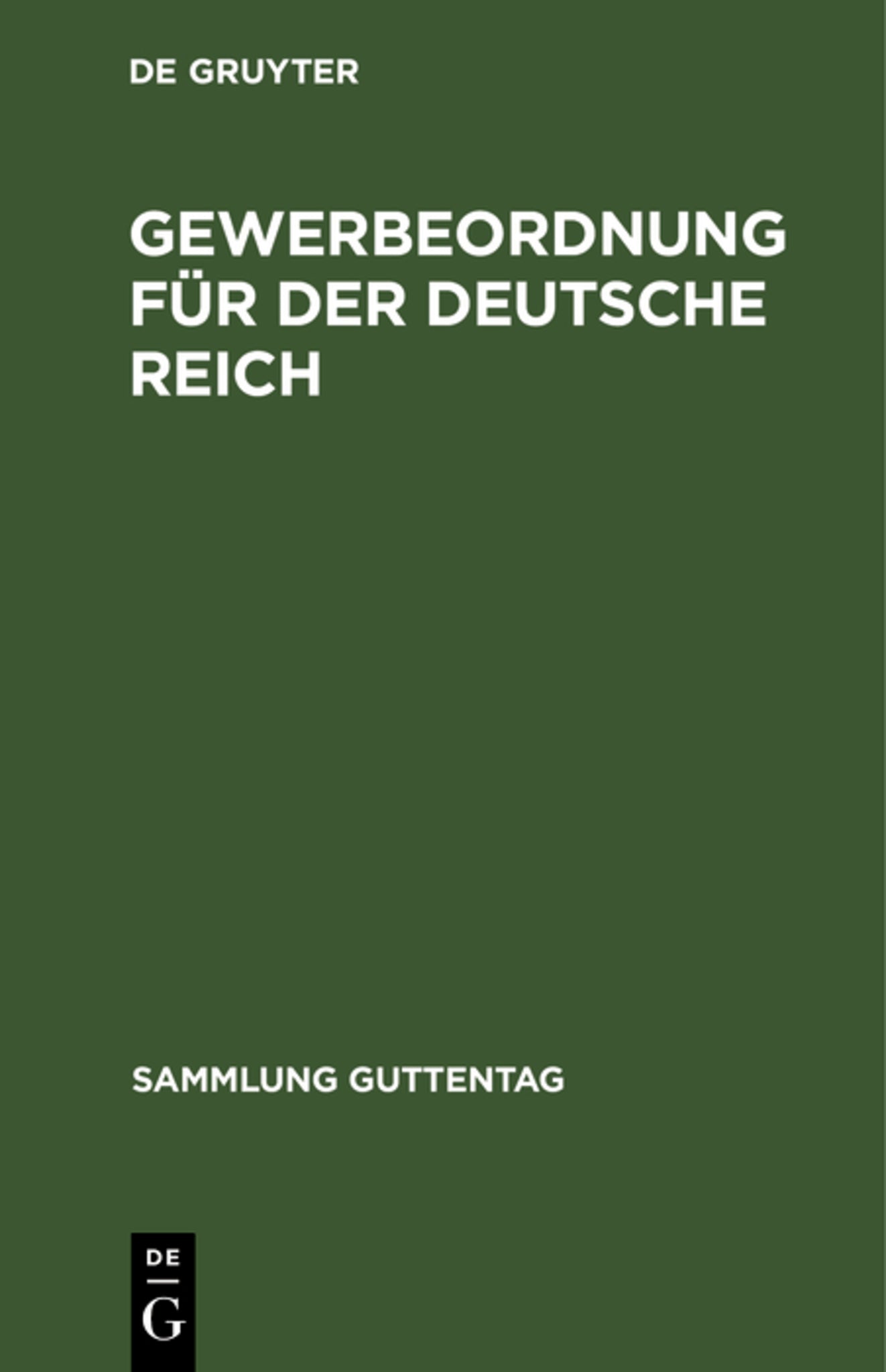 Gewerbeordnung für der Deutsche Reich