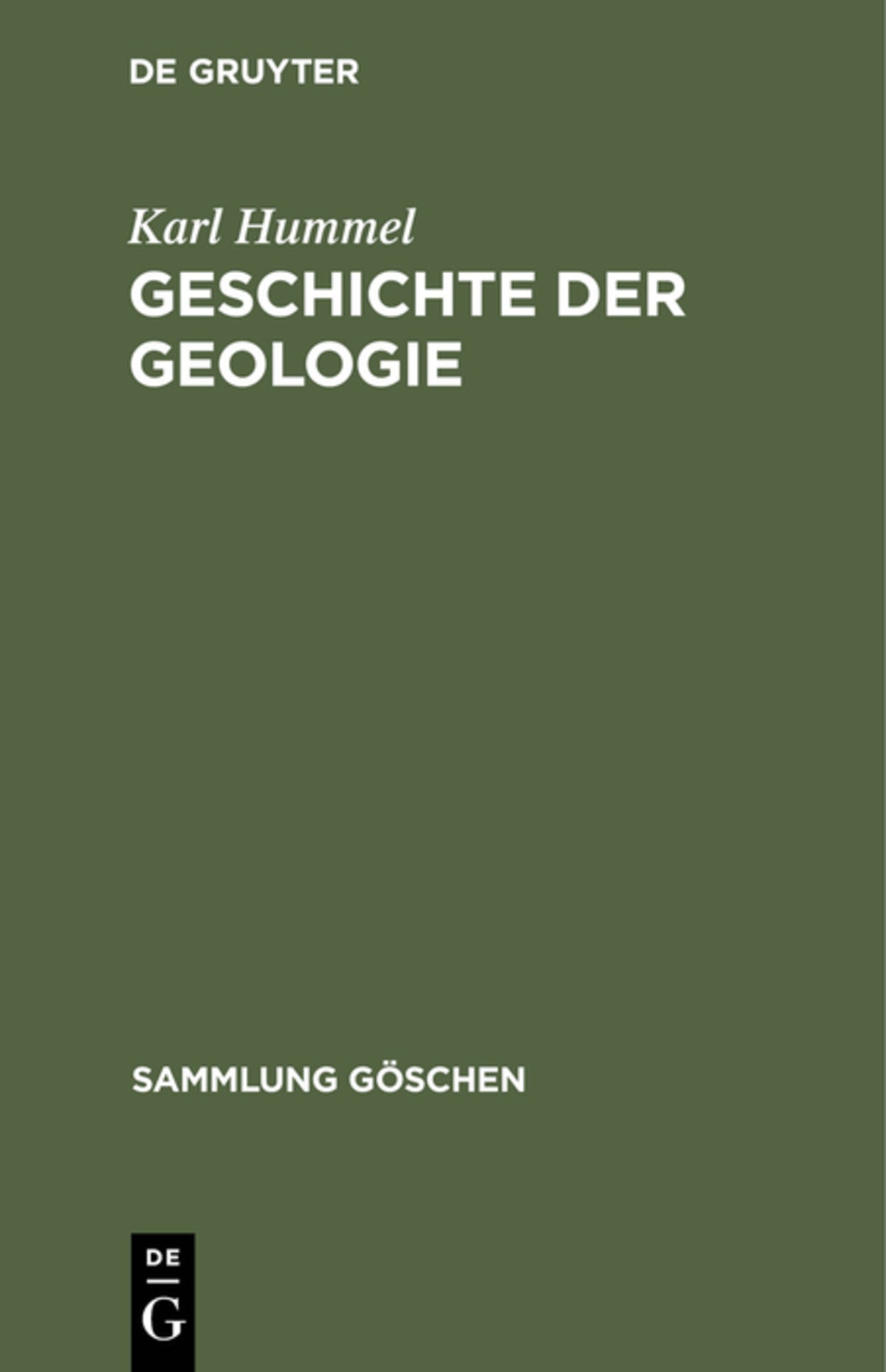 Cover image for Geschichte der Geologie ISBN 9783111002927