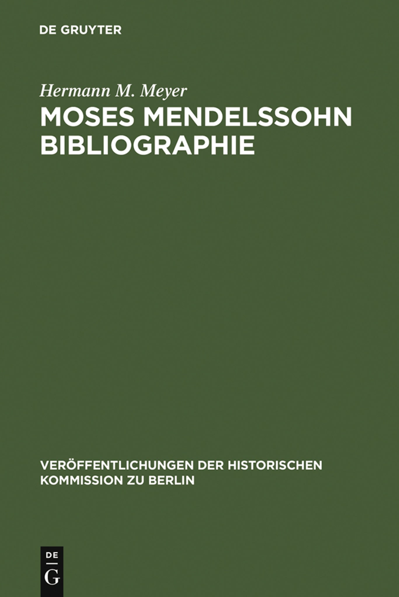 Moses Mendelssohn Bibliographie