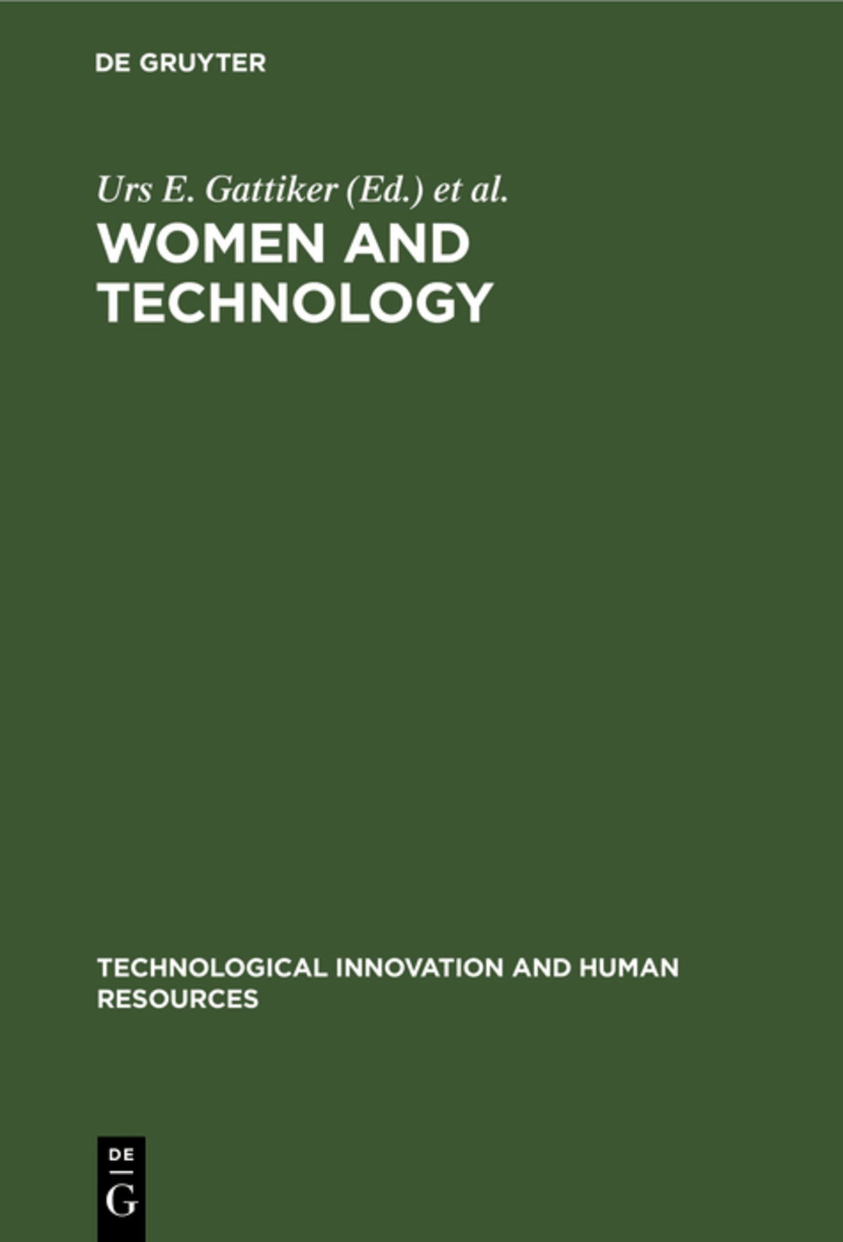 Cover image for Women and Technology ISBN 9783110143072