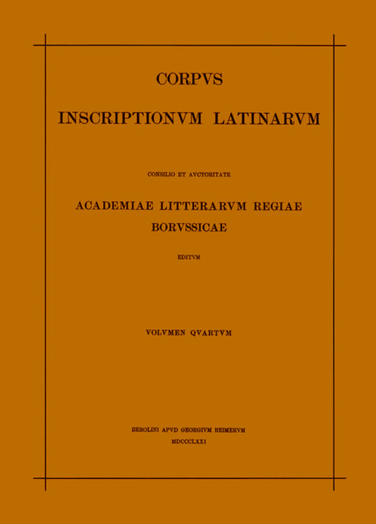 Inscriptiones parietariae Pompeianae Herculanenses Stabianae
