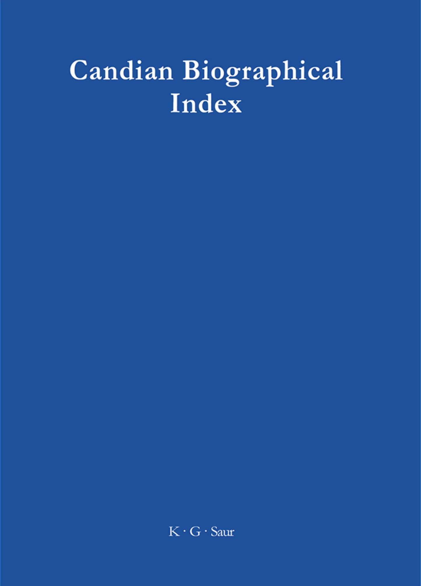 Canadian Biographical Index