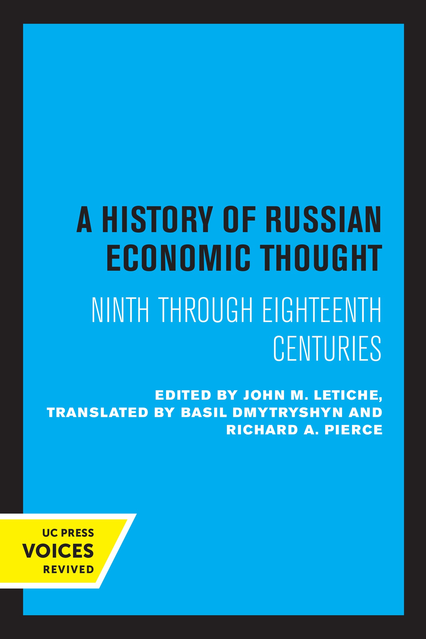 Cover image for A History of Russian Economic Thought ISBN 9780520318687