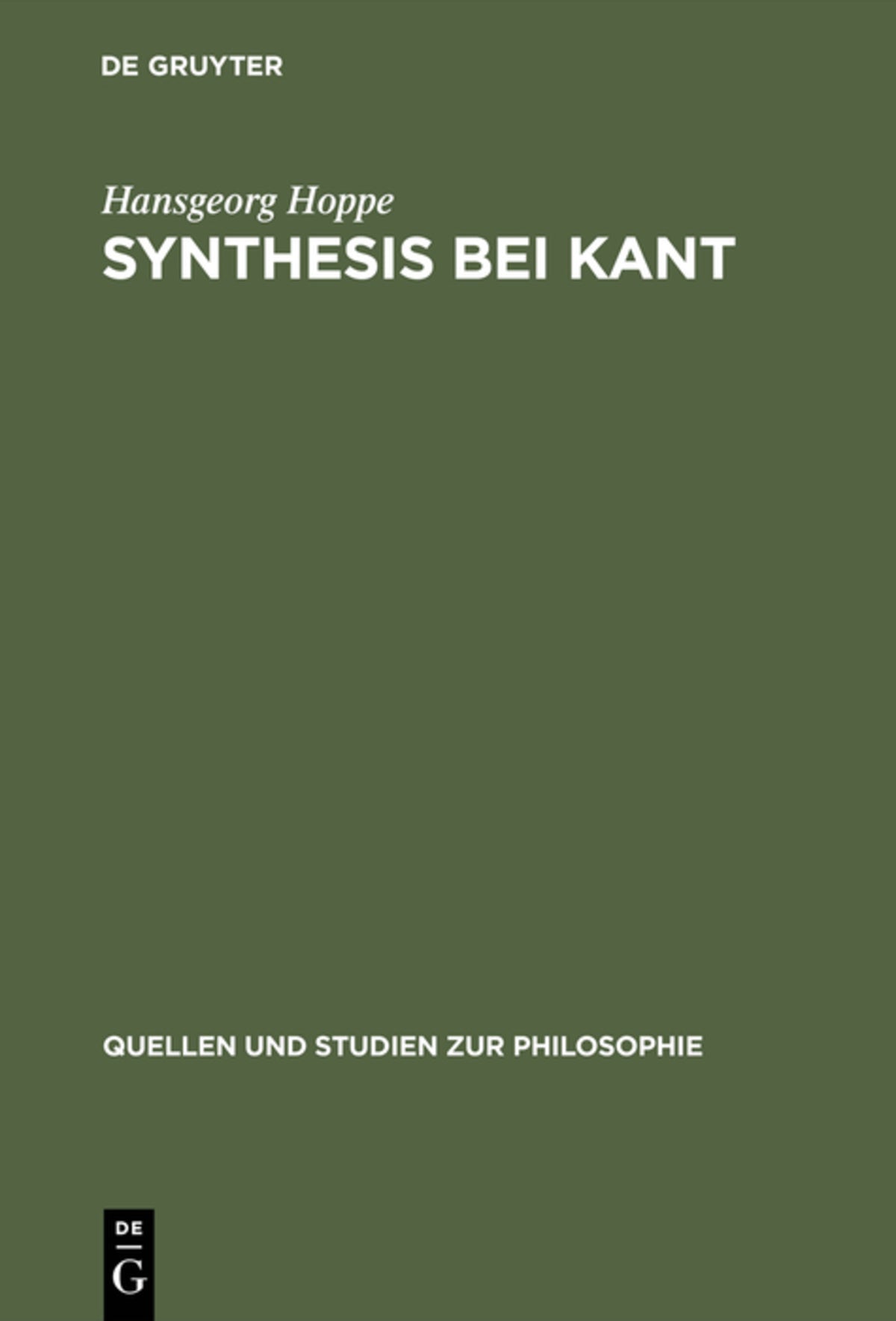 Cover image for Synthesis bei Kant ISBN 9783110089813