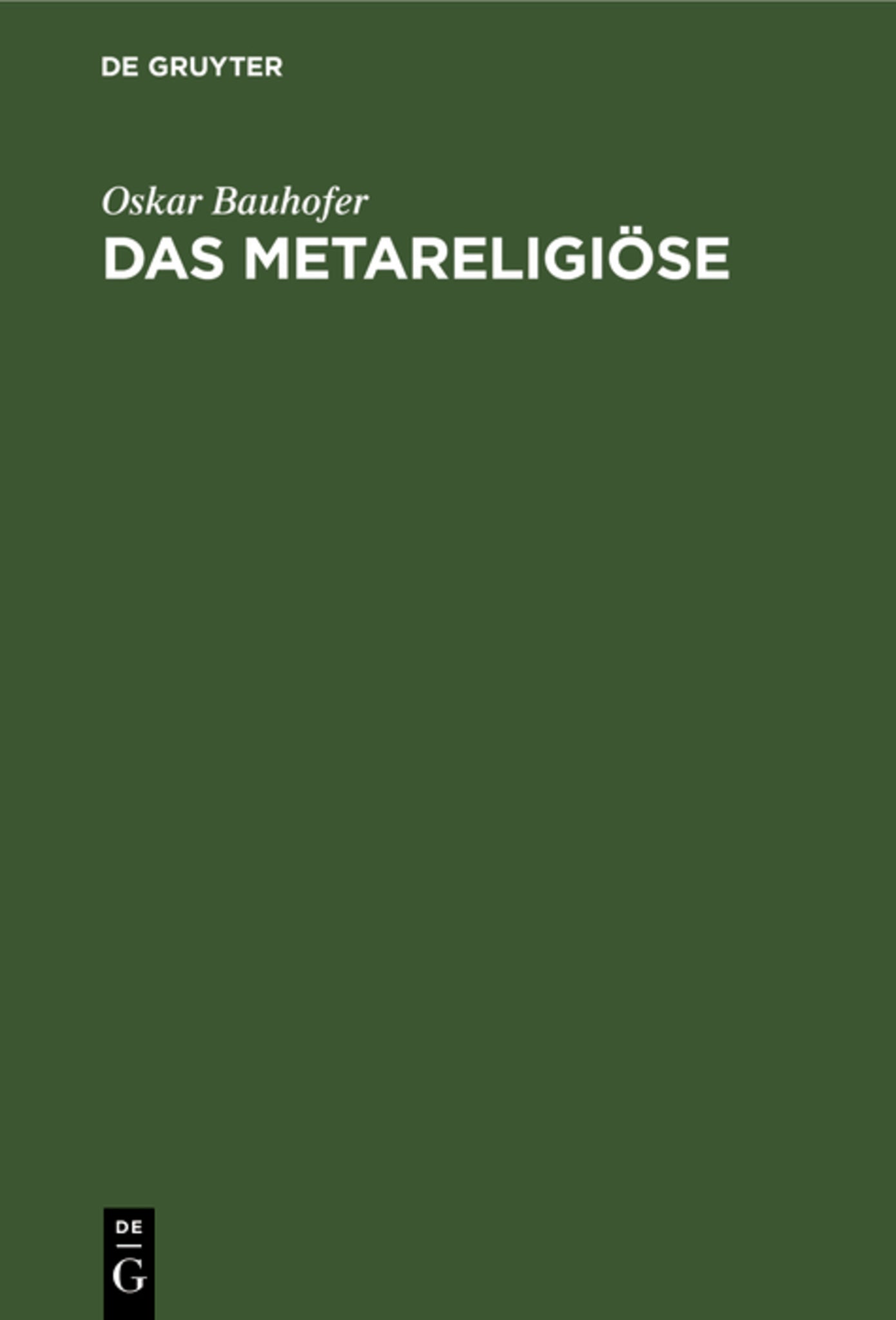 Das Metareligiöse