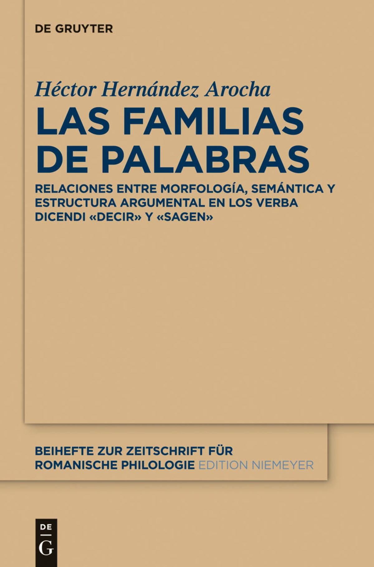 Cover image for Las familias de palabras ISBN 9783110370935