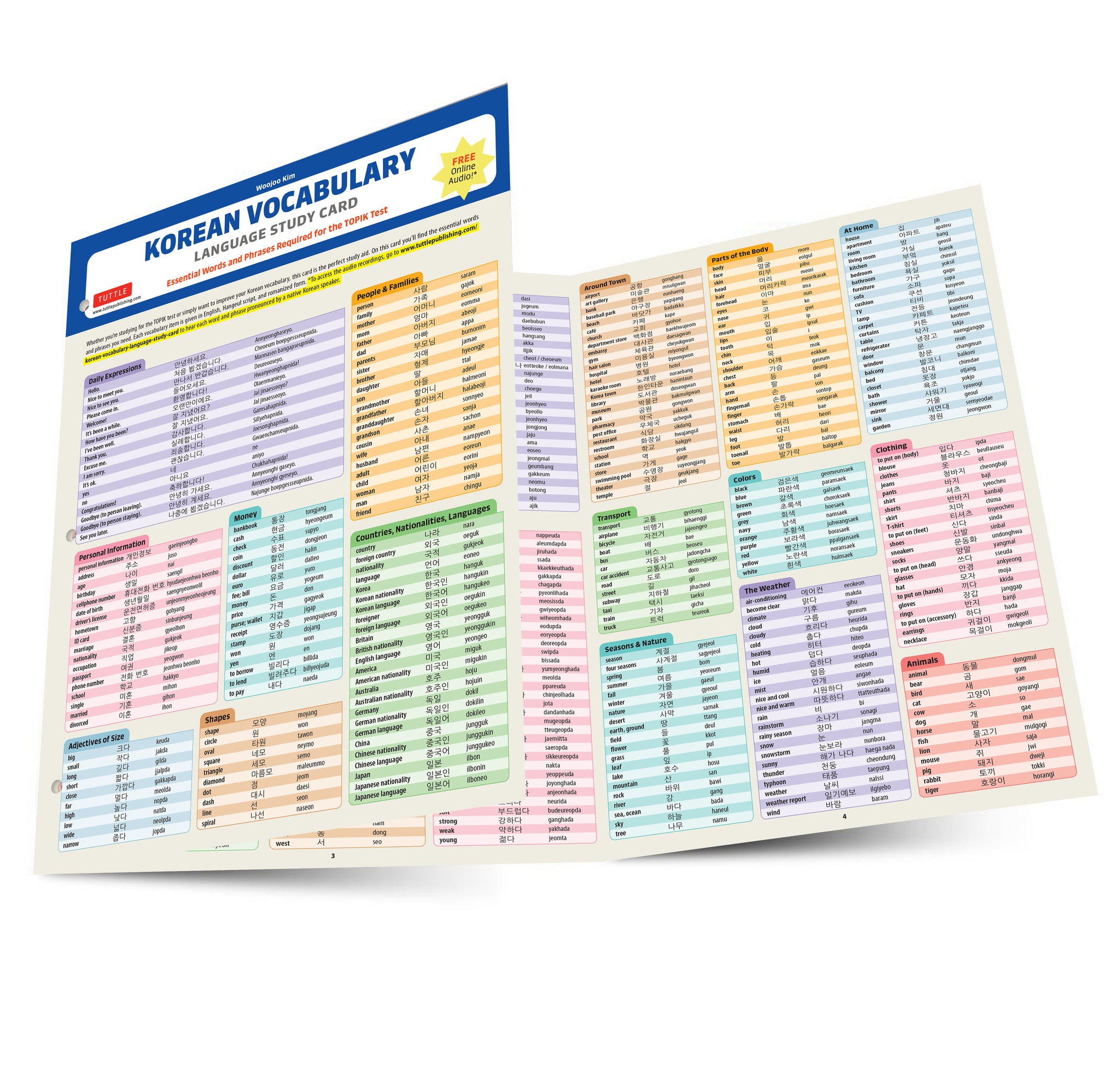 Cover image for Korean Vocabulary Language Study Card ISBN 9780804853279