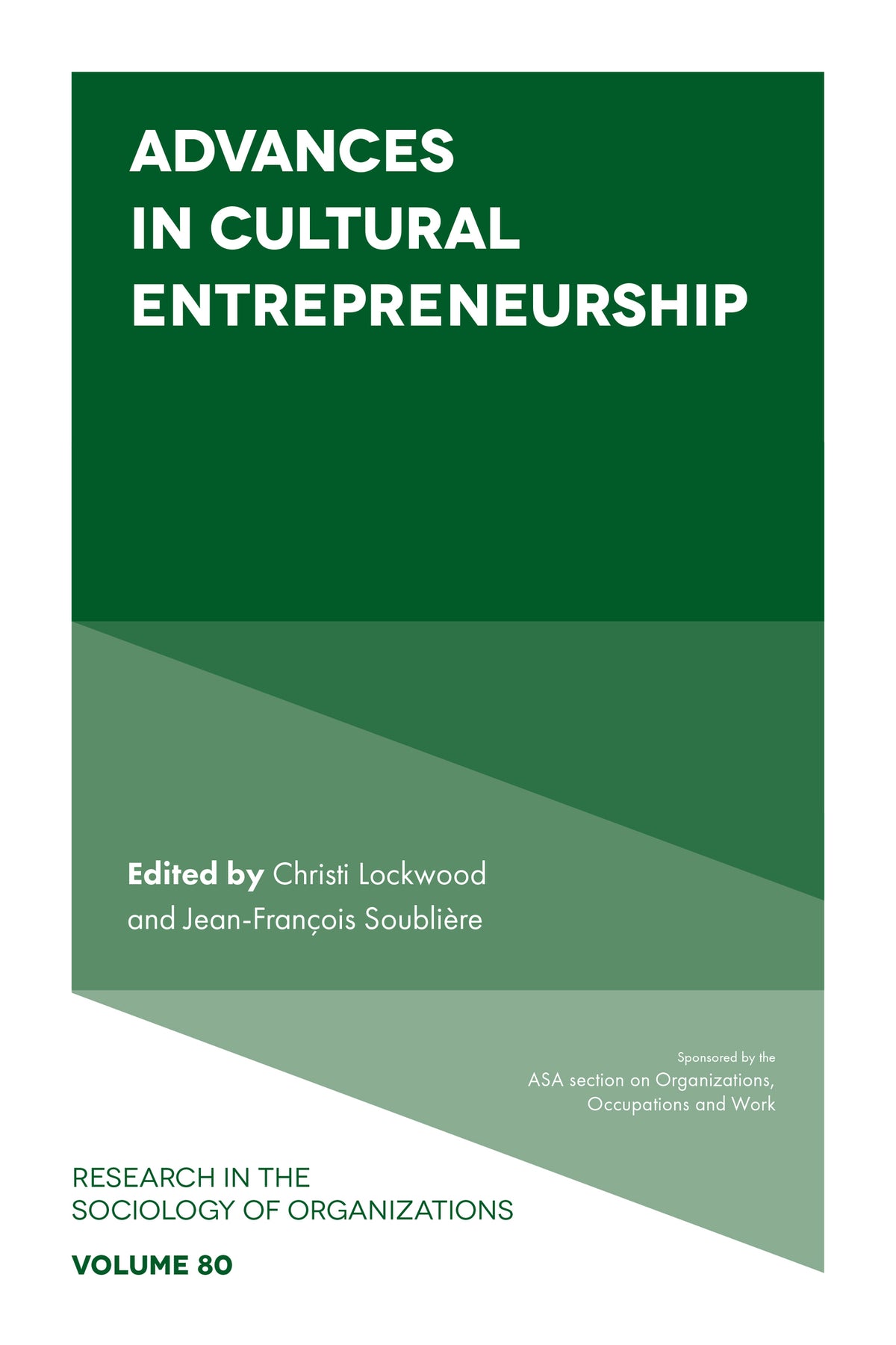 Cover image for Advances in Cultural Entrepreneurship ISBN 9781802622089