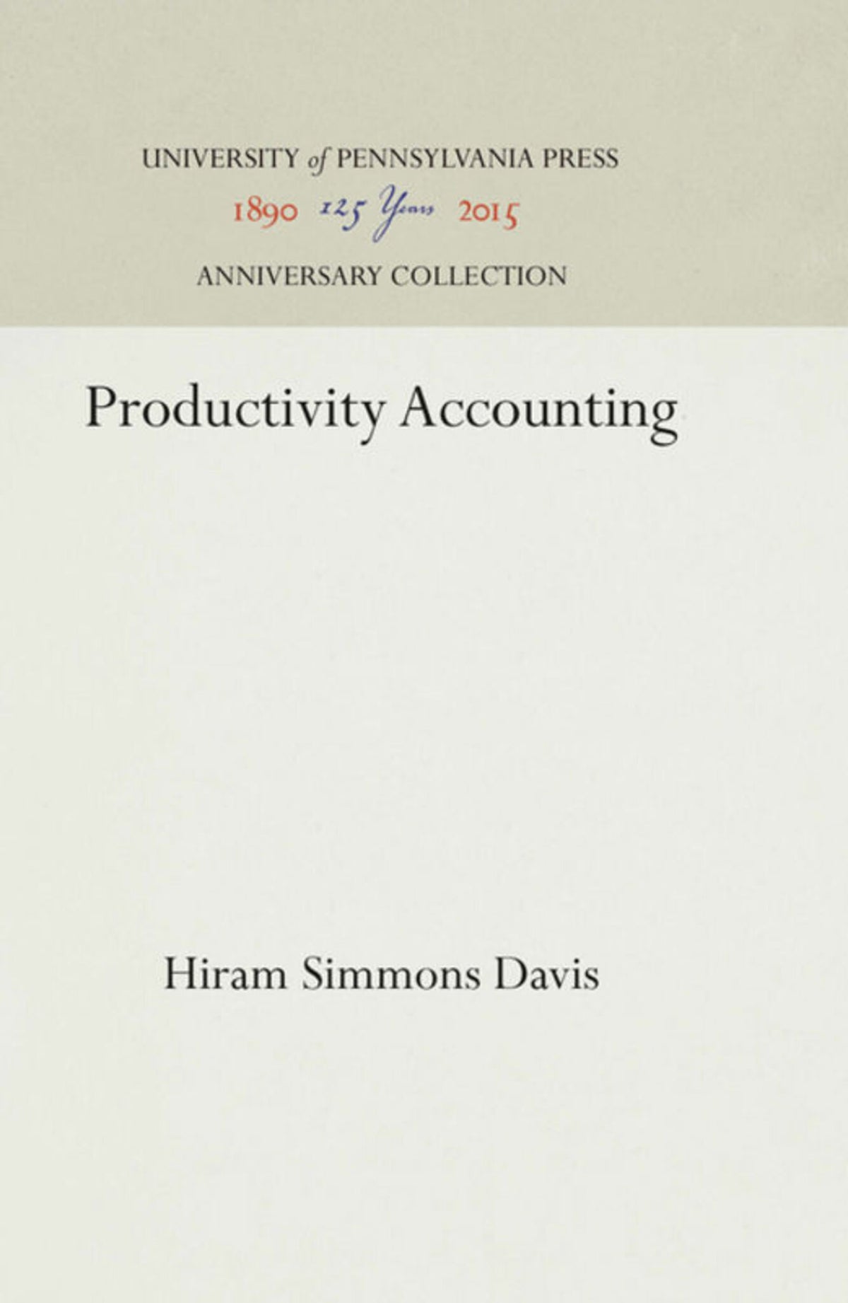 Cover image for Productivity Accounting ISBN 9781512815450
