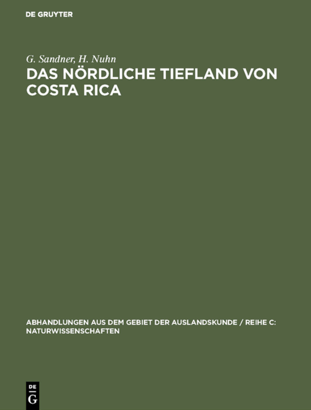 Cover image for Das nördliche Tiefland von Costa Rica ISBN 9783110981575