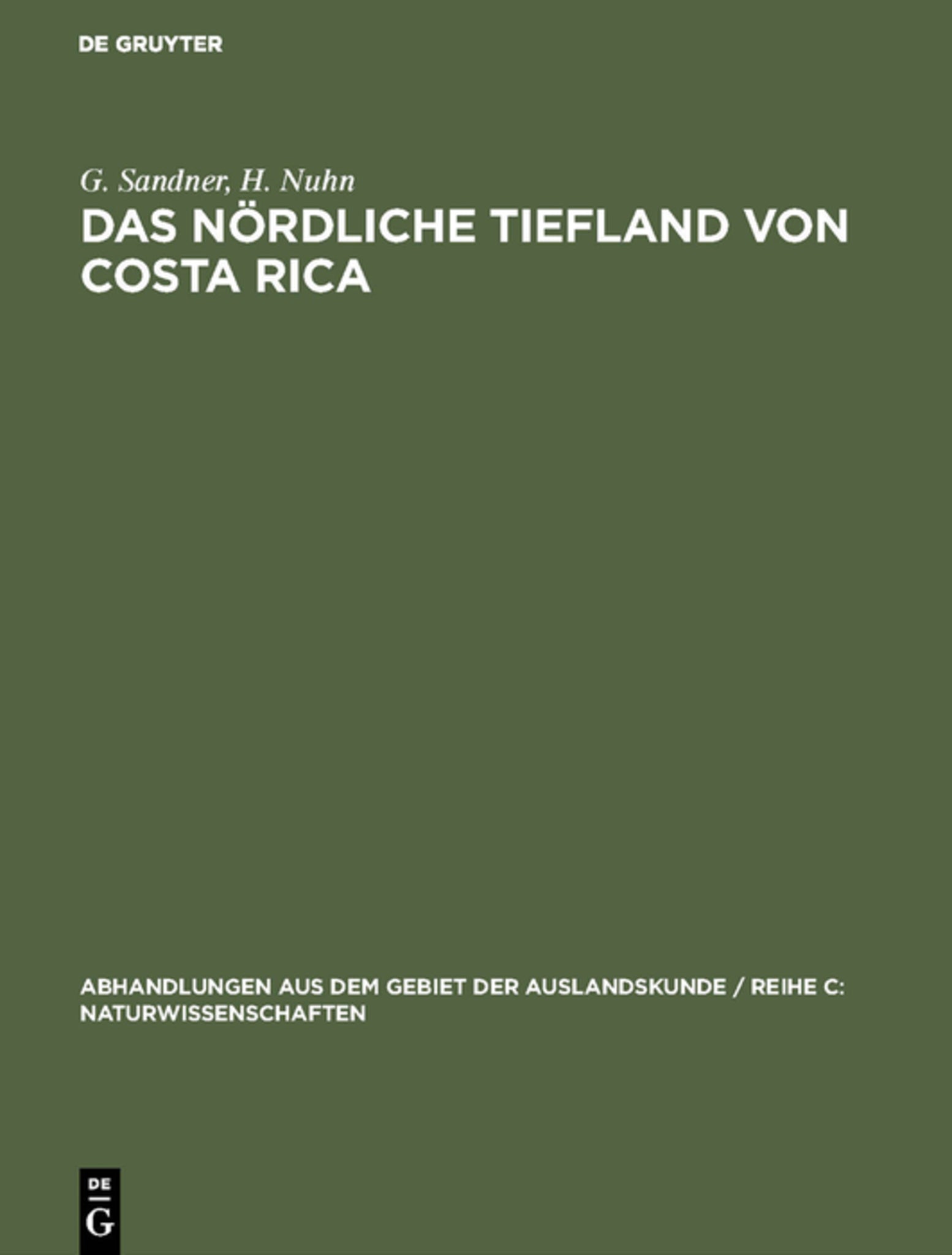 Cover image for Das nördliche Tiefland von Costa Rica ISBN 9783110981575