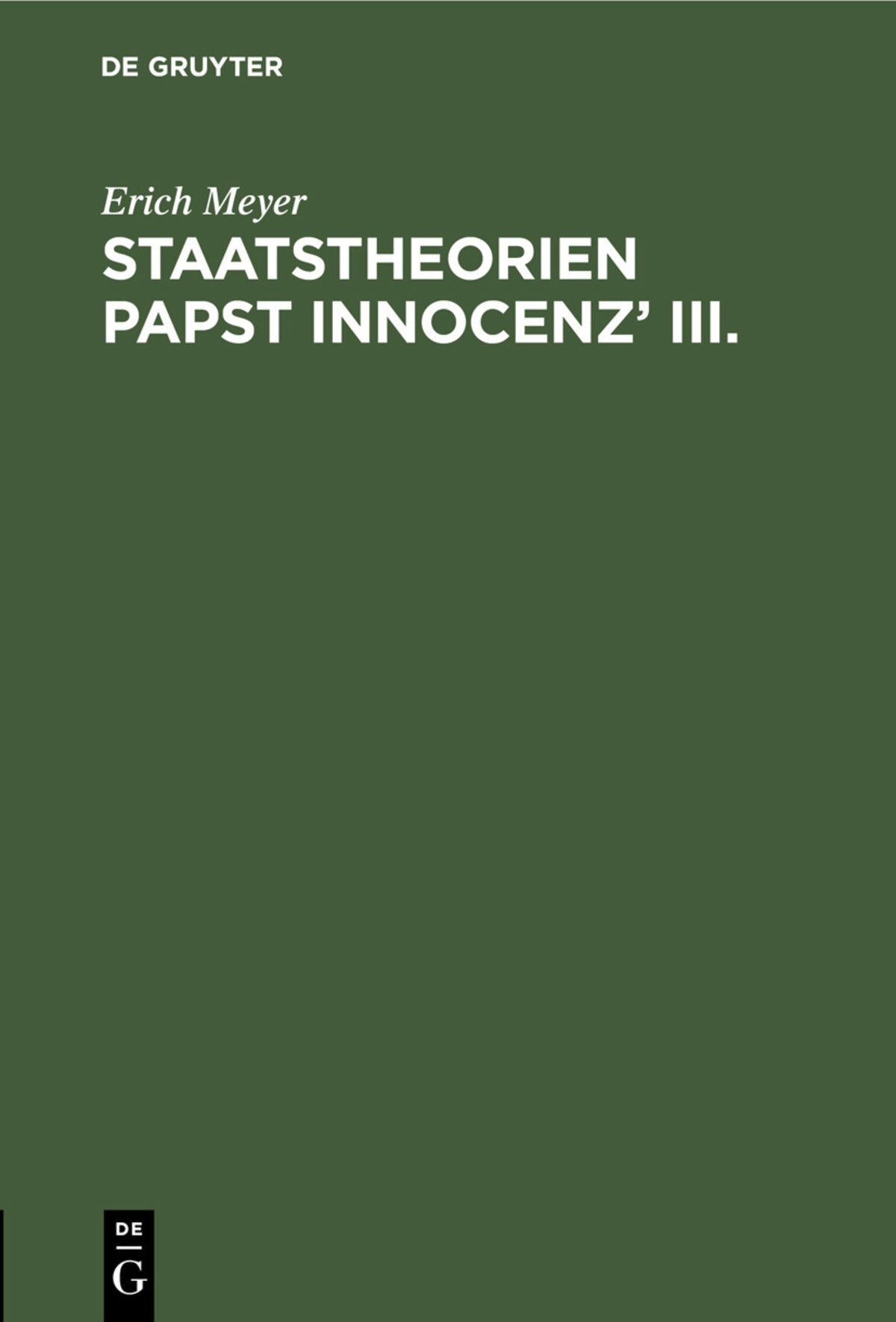 Staatstheorien Papst Innocenz’ III.