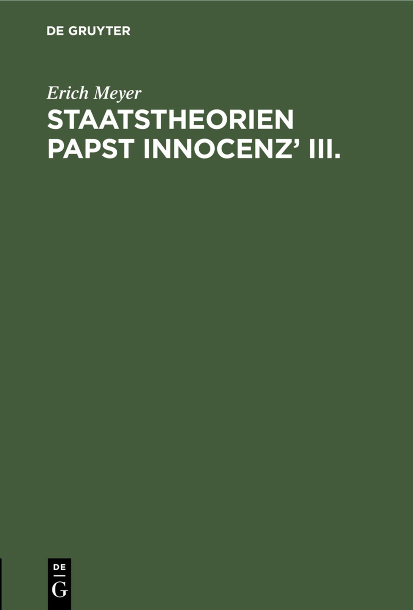 Staatstheorien Papst Innocenz’ III.