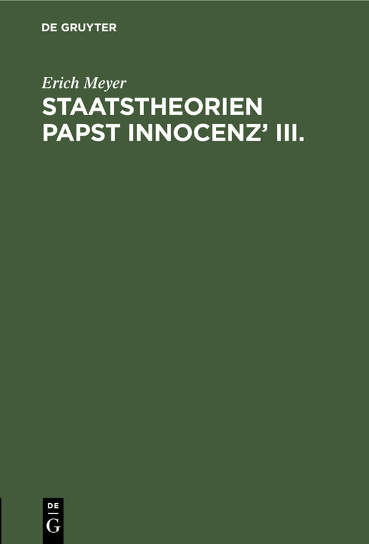 Staatstheorien Papst Innocenz’ III.