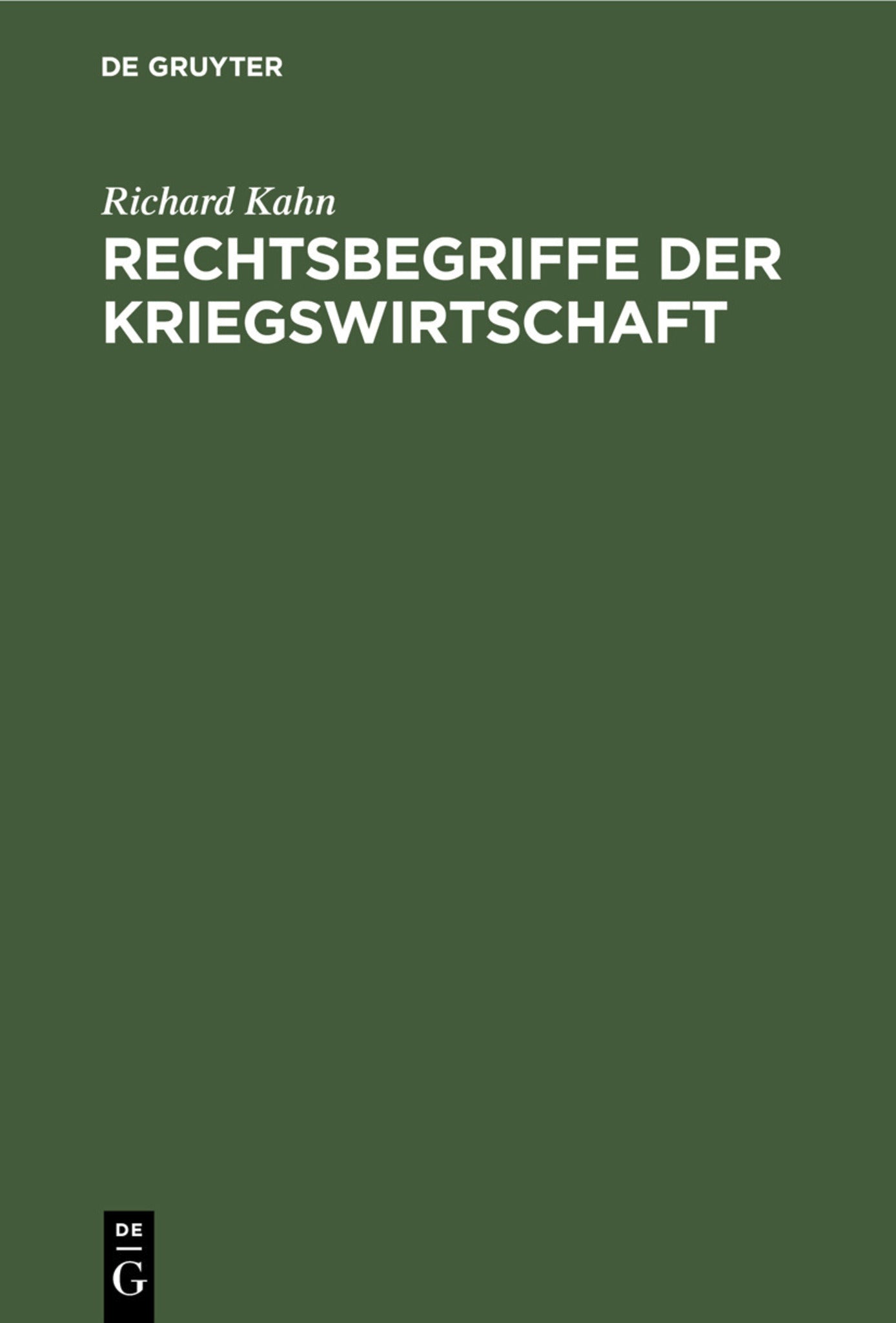 Rechtsbegriffe der Kriegswirtschaft