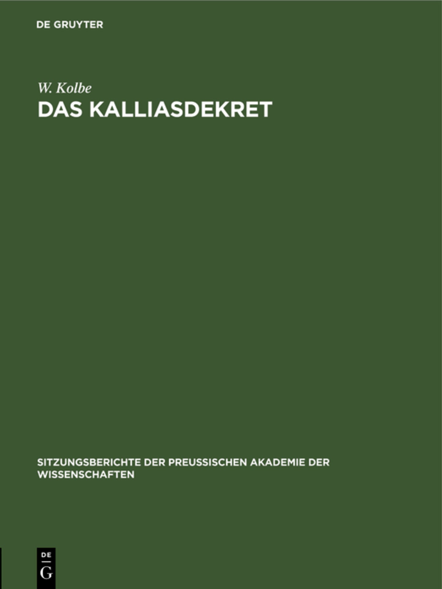 Das Kalliasdekret