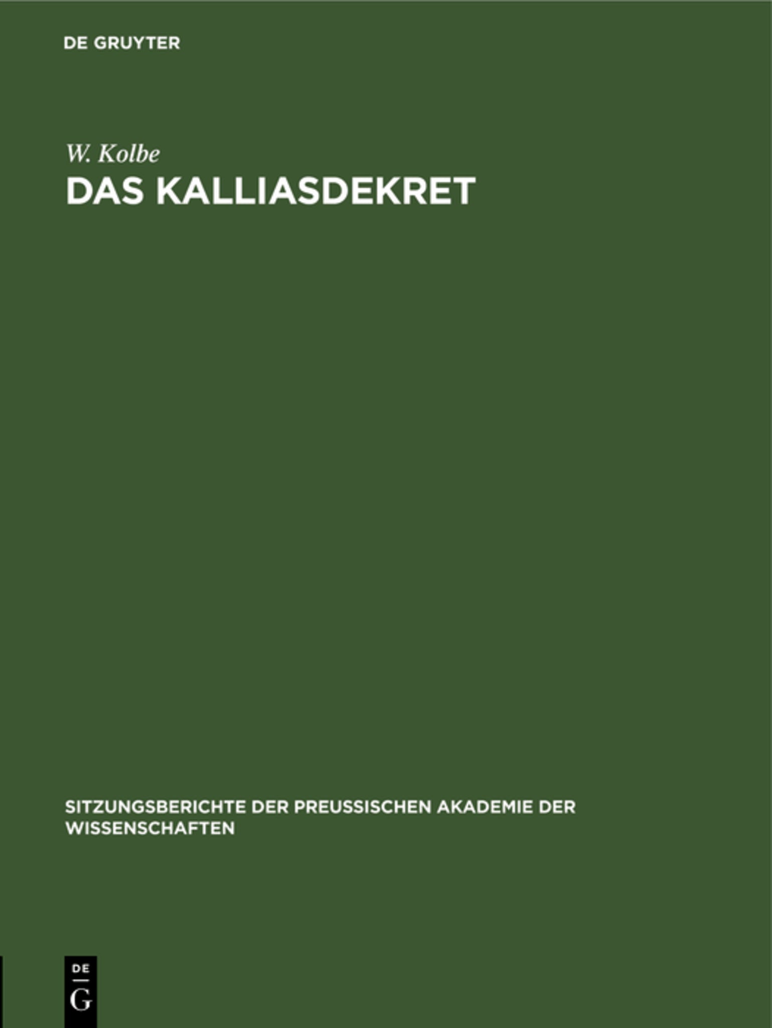 Das Kalliasdekret