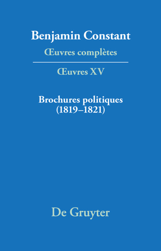 Brochures politiques (1819–1821)