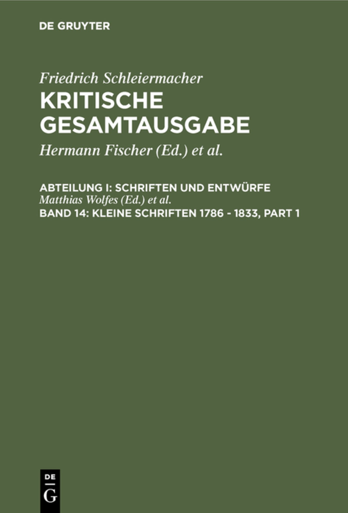 Kleine Schriften 1786 - 1833