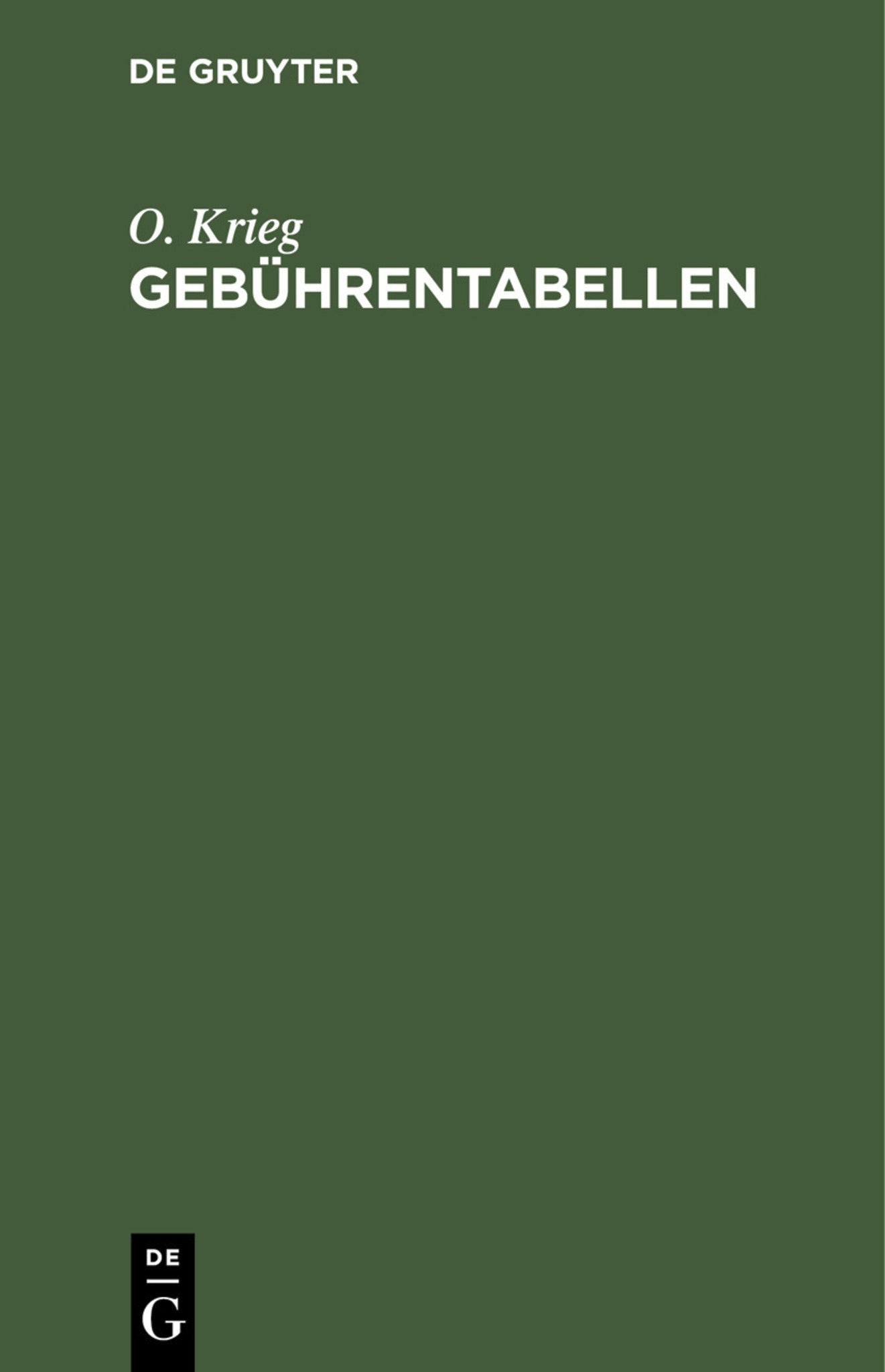 Gebührentabellen