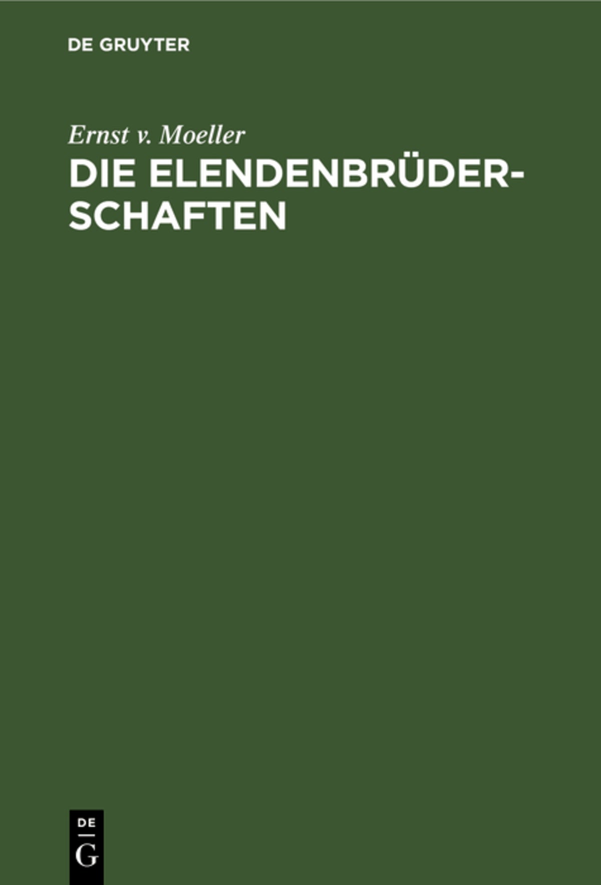 Cover image for Die Elendenbrüderschaften ISBN 9783112486337