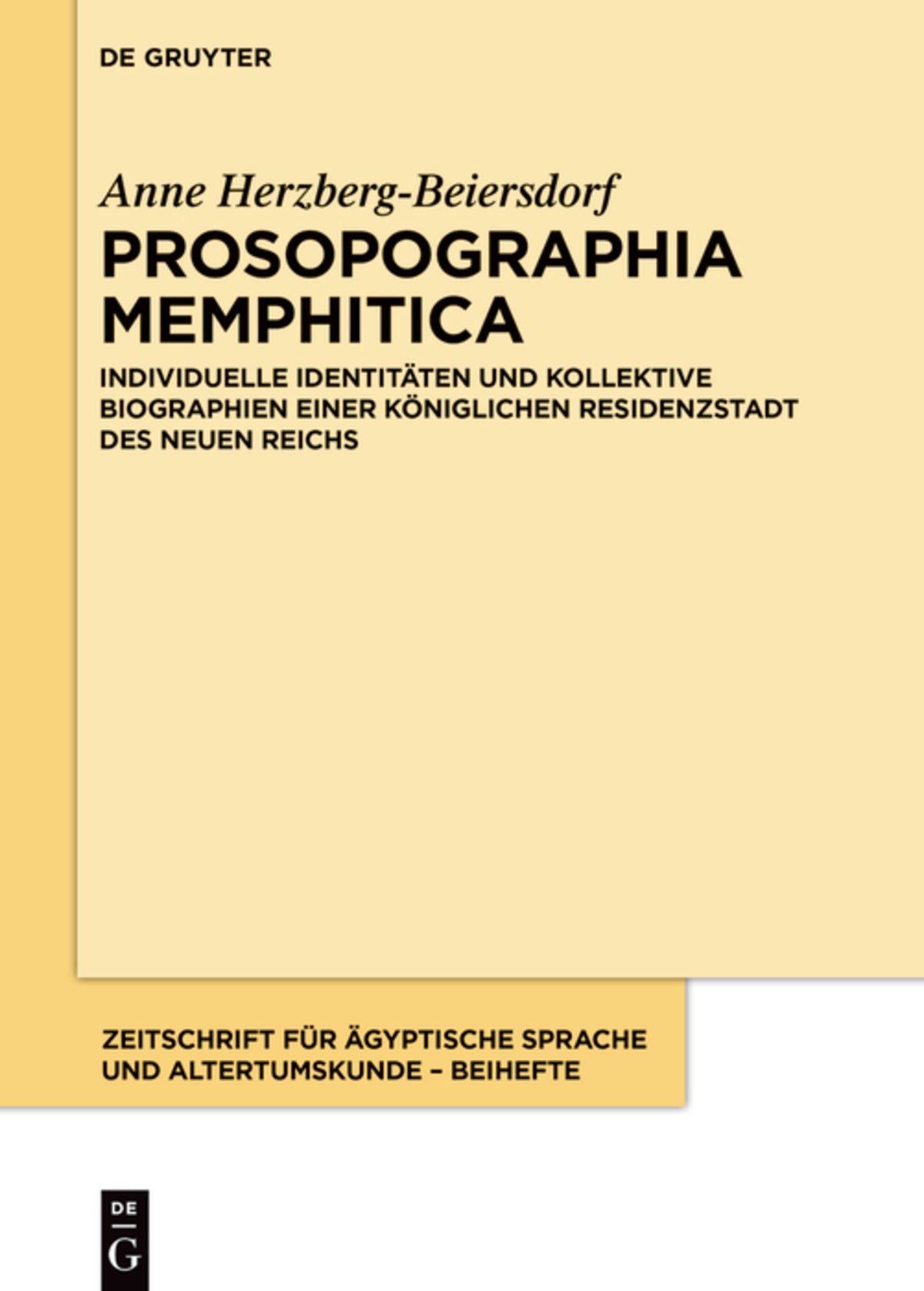 Cover image for Prosopographia Memphitica ISBN 9783110783360