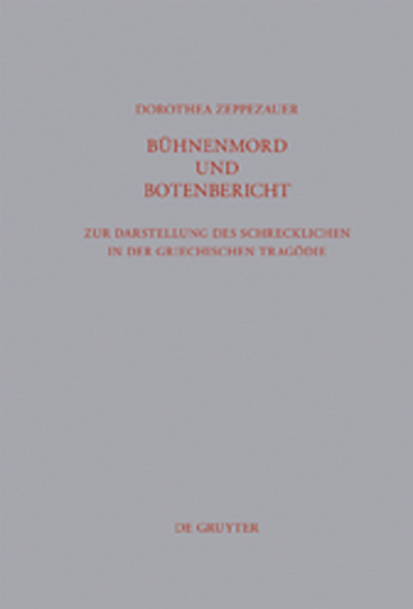 Bühnenmord und Botenbericht