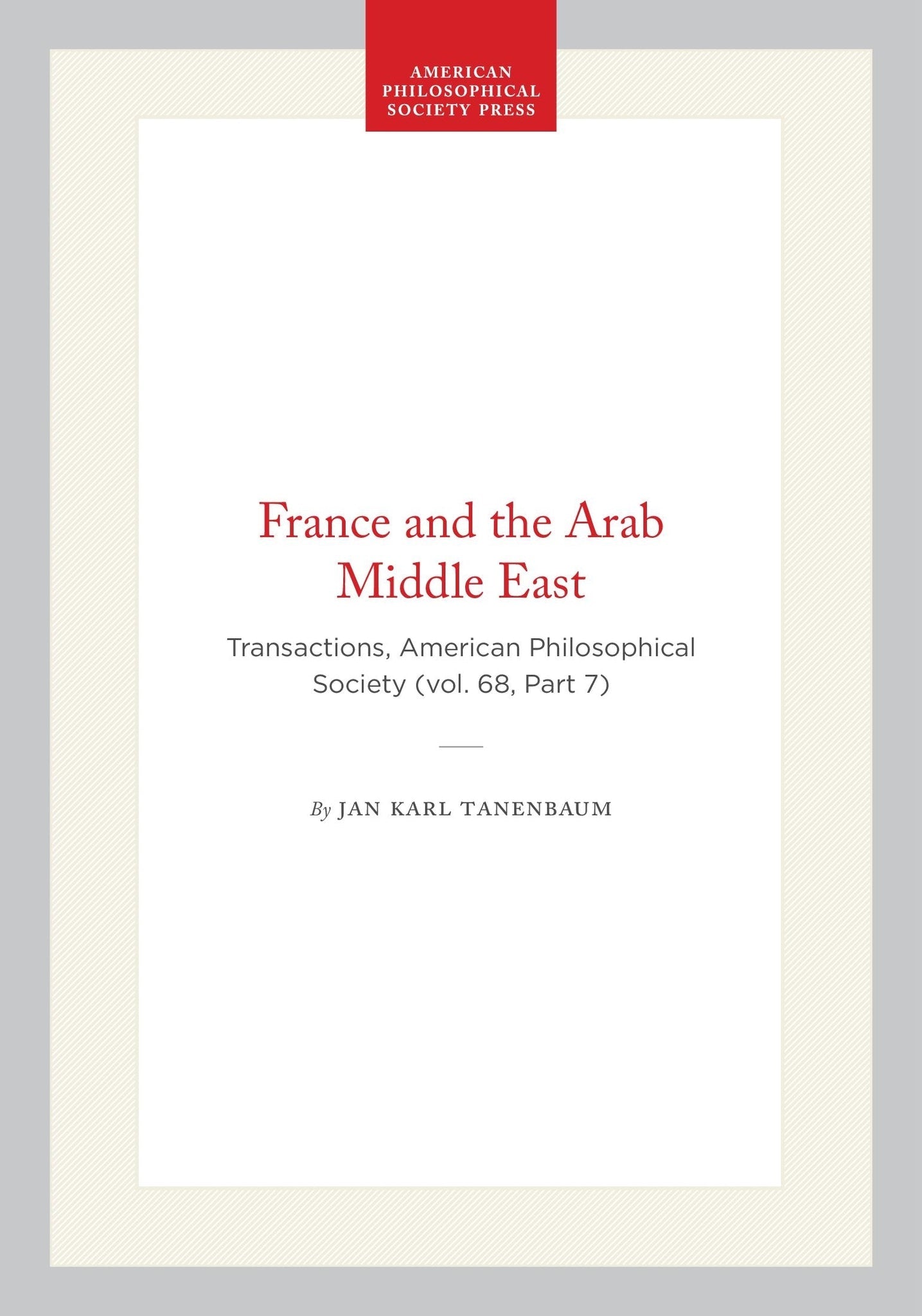 France and the Arab Middle East